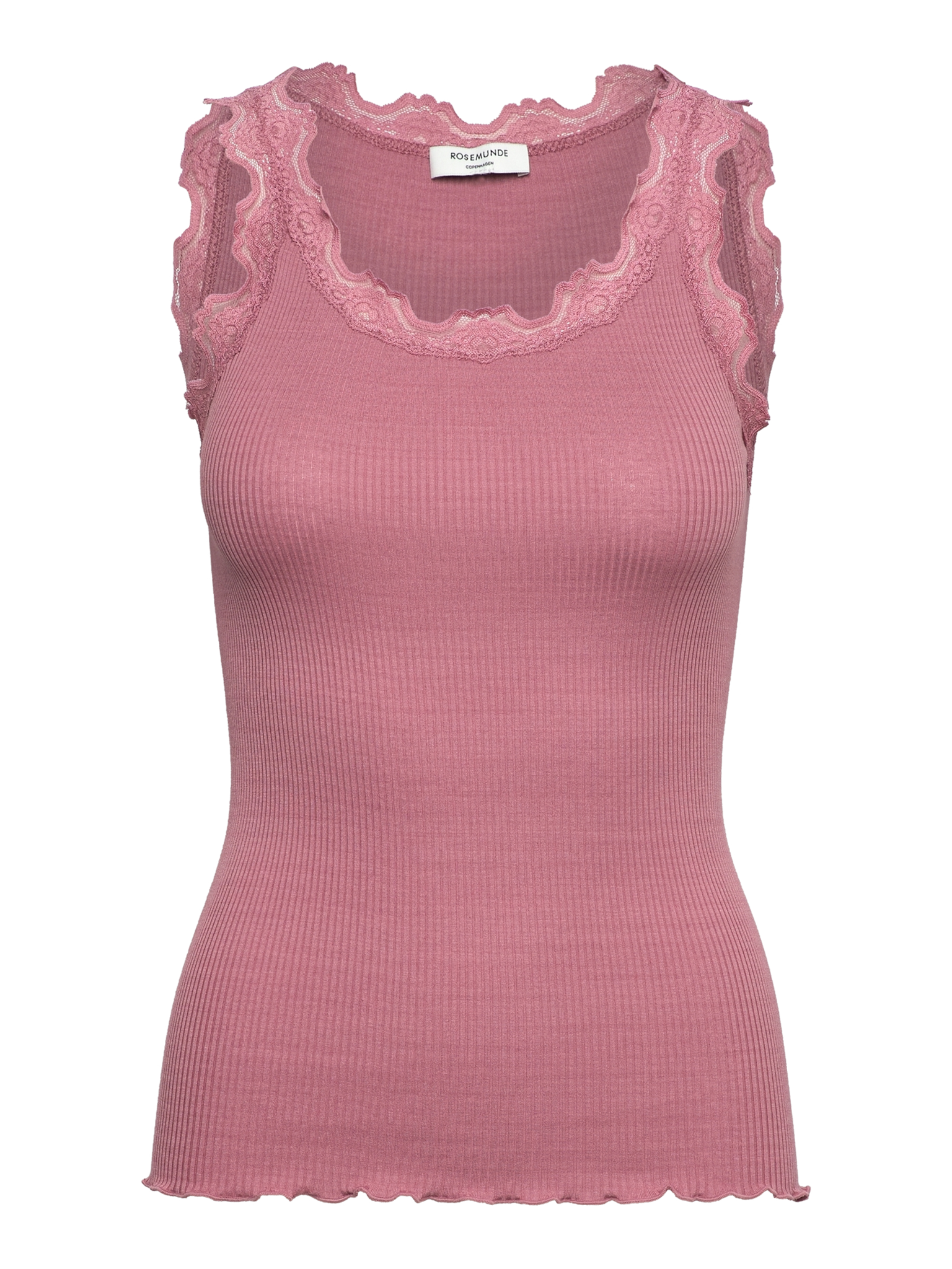 RWBabette Silk SL U-neck Long Lace Top TOP Rosemunde Woman XS nostalgia rose