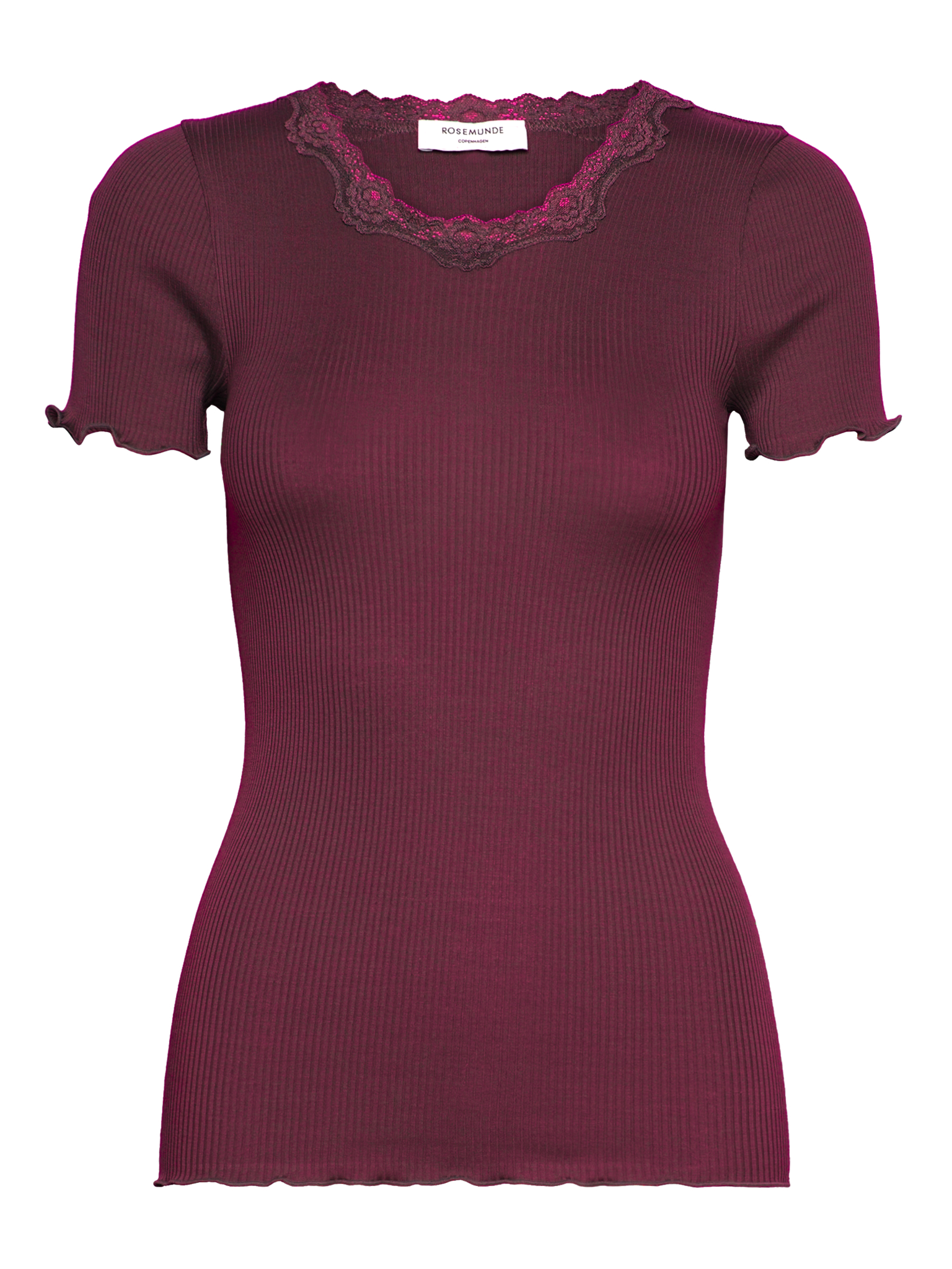 RWBeatha Silk SS Lace T-shirt T-shirt Rosemunde Woman M tawny port
