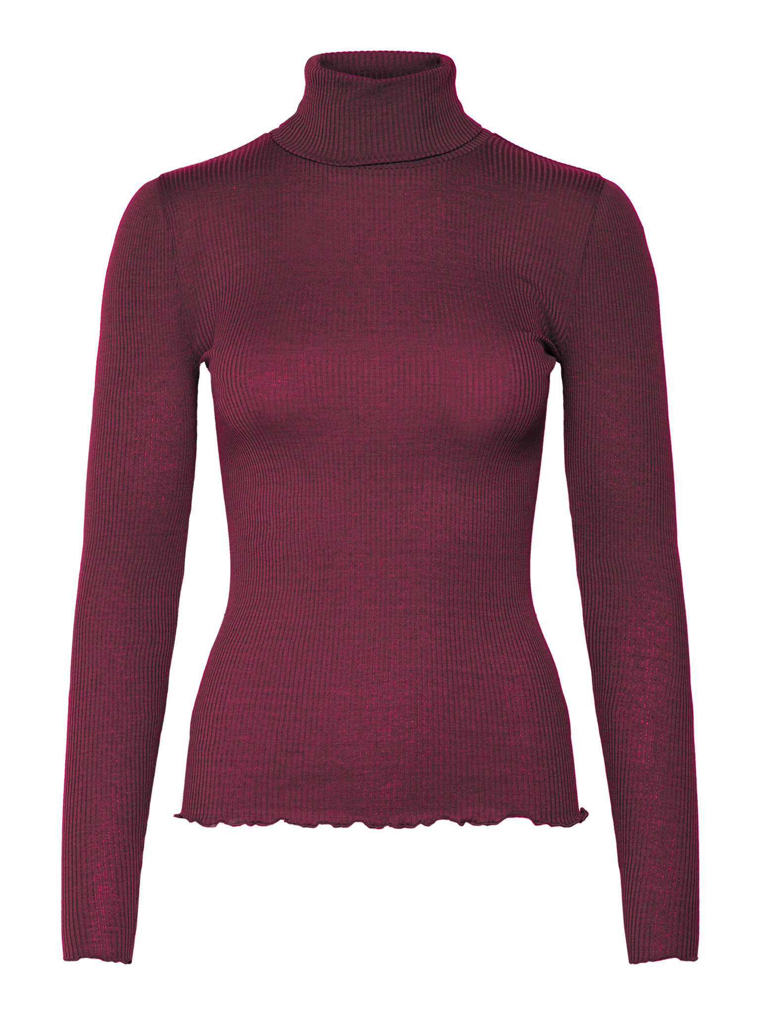RWBeatha Silk LS Rollneck T-shirt T-SHIRT LS Rosemunde Woman XS tawny port