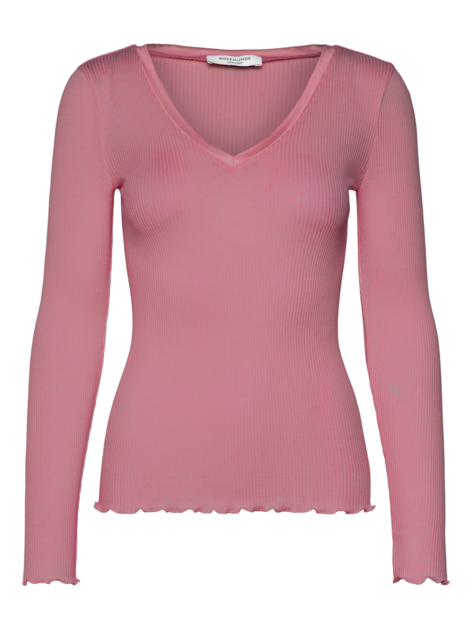 RWBeatha Silk V-Neck Satin Tape T-shirt T-SHIRT LS Rosemunde Woman M nostalgia rose