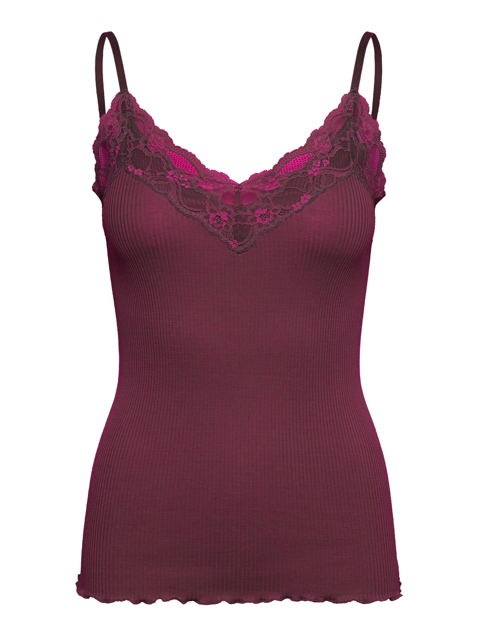 RWBeatha Silk SL Strap 2 Color Lace Top TOP Rosemunde Woman M tawny port