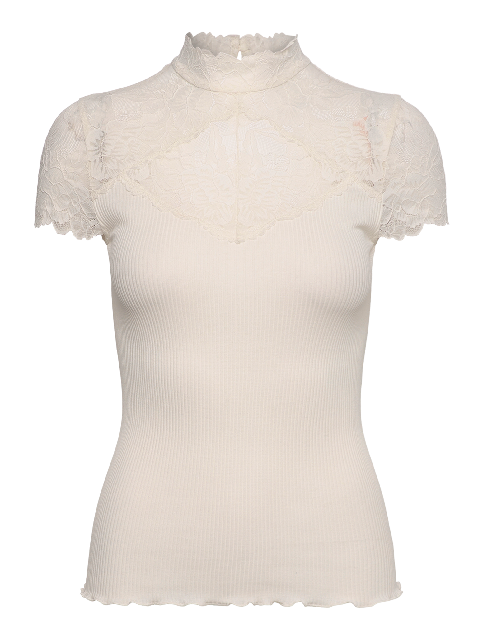 RWBeatha Silk Capsleeve Lace T-shirt T-SHIRT SS Rosemunde Woman XS rainy day