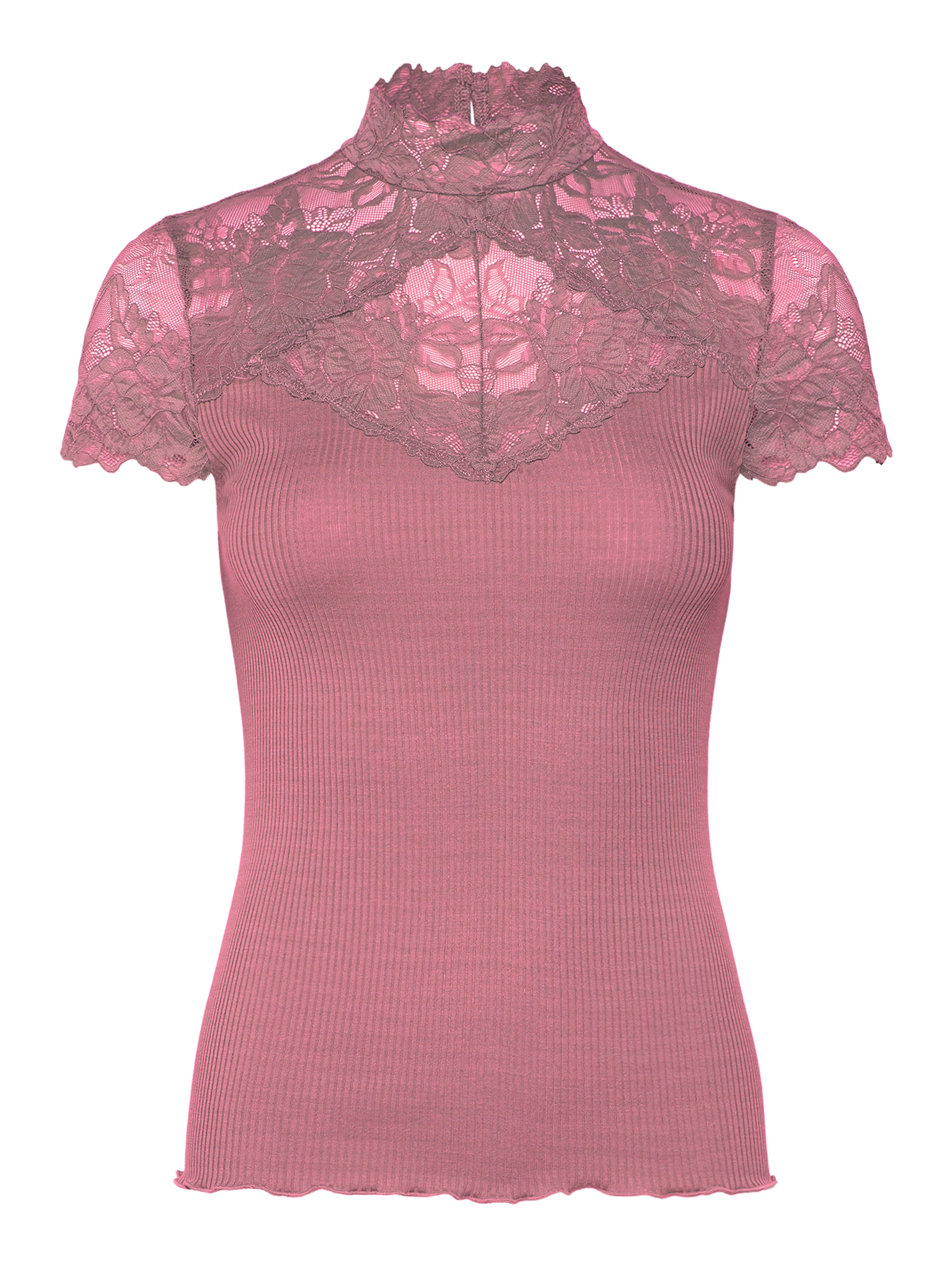 RWBeatha Silk Capsleeve Lace T-shirt T-SHIRT SS Rosemunde Woman XS nostalgia rose