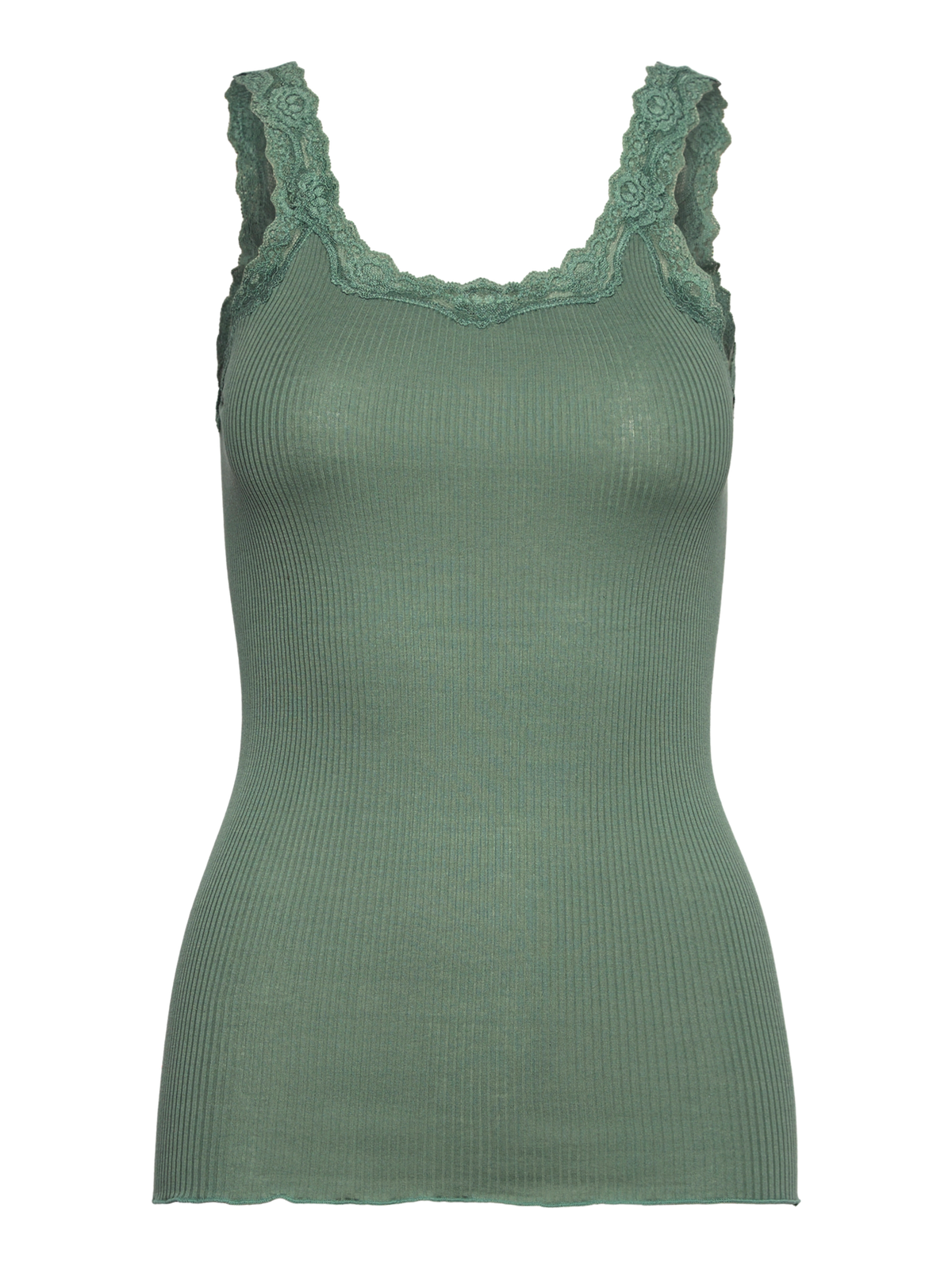 RWBabette Silke SL-top med dyp rygg og blonder