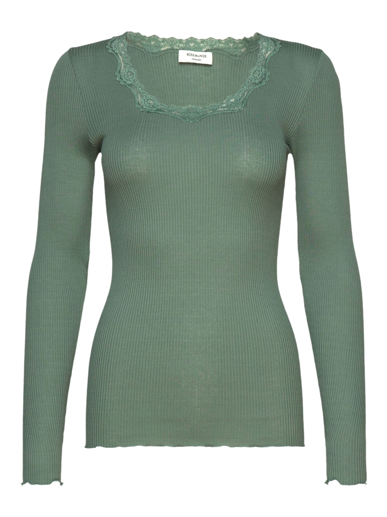 RWBabette Silk LS U-neck Lace T-shirt T-SHIRT LS Rosemunde Woman M laurel wreath