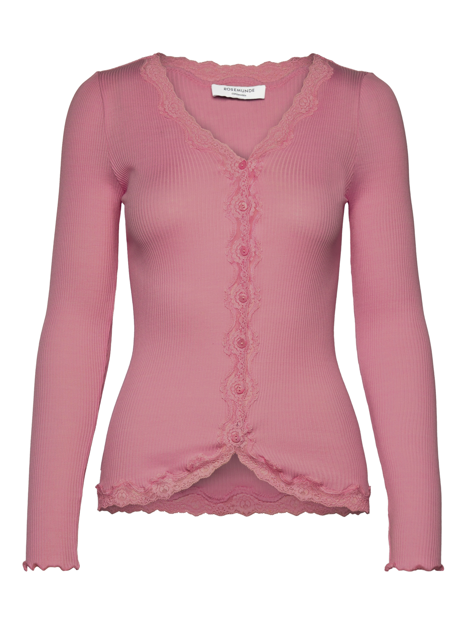 RWBabette Silk LS V-neck Lace Cardigan Cardigan Rosemunde Woman M nostalgia rose