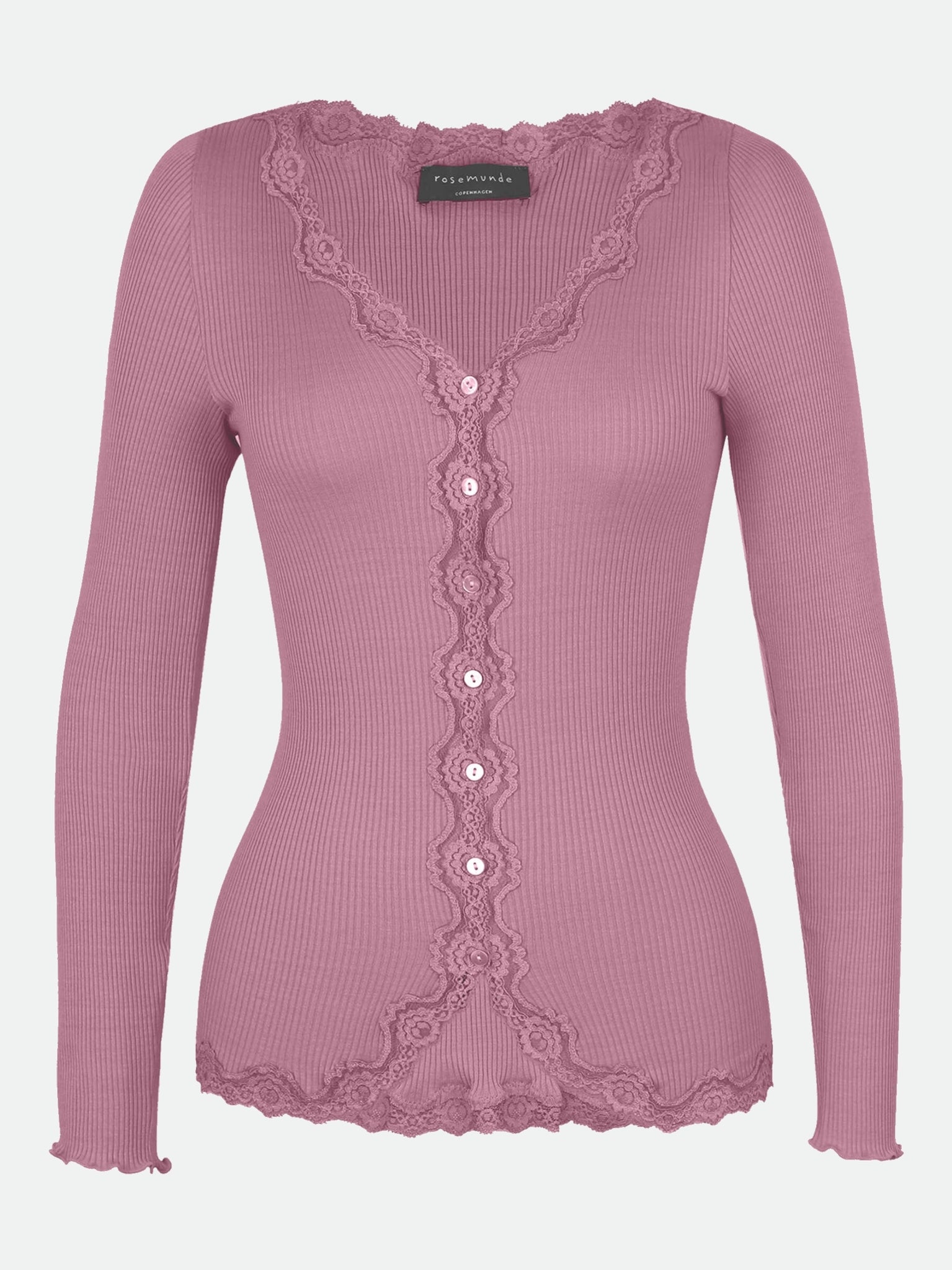 RWBabette Silk LS V-neck Lace Cardigan