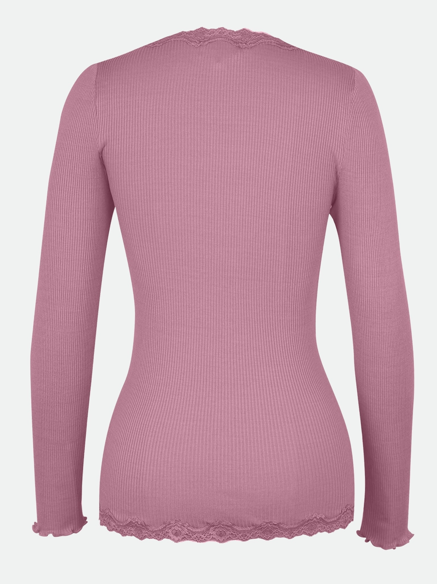 RWBabette Seiden-Strickjacke mit V-Ausschnitt und Spitze