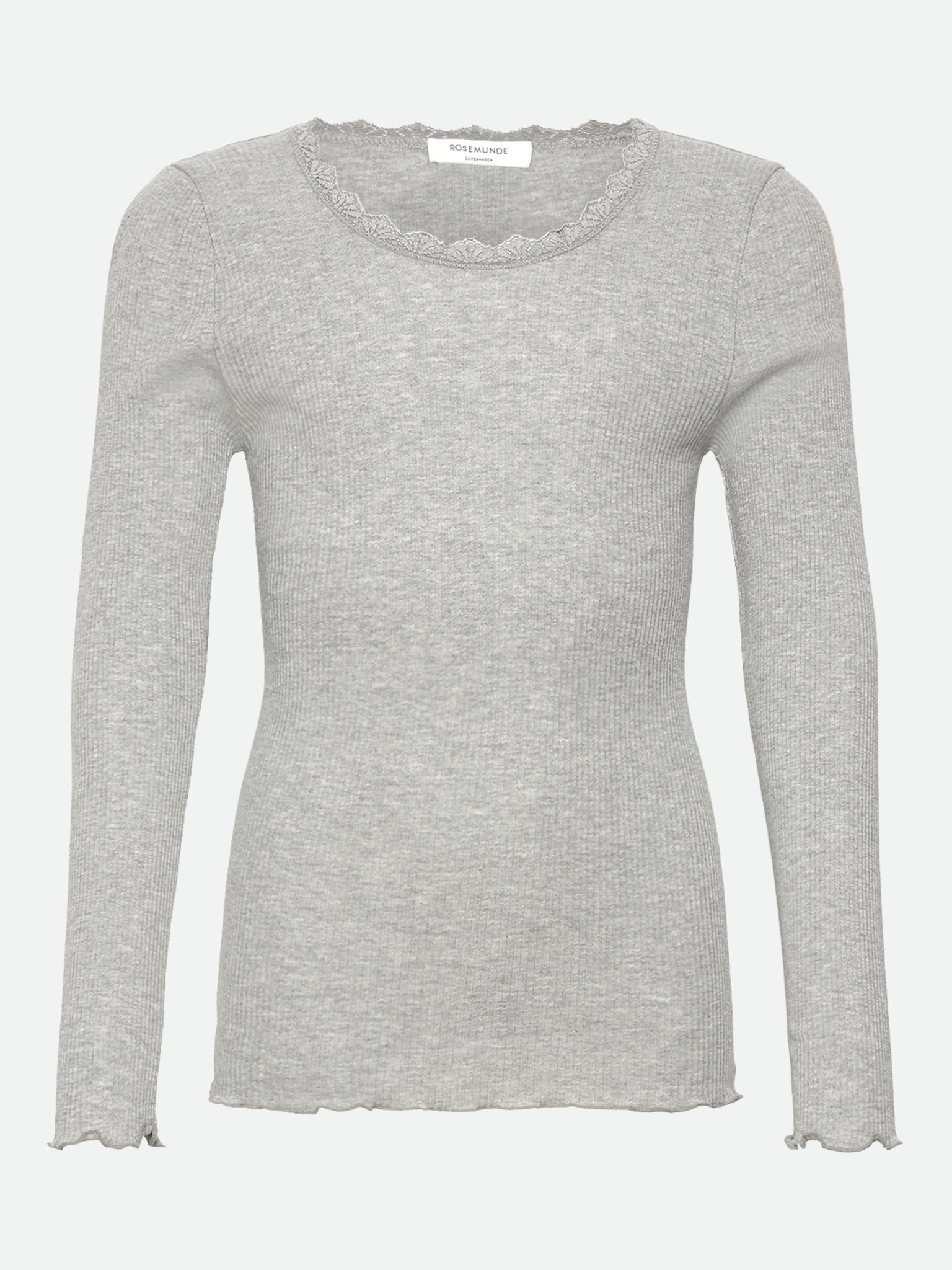 RKBalta Modal LS Lace T-shirt T-shirt Rosemunde kids 128 light grey melange