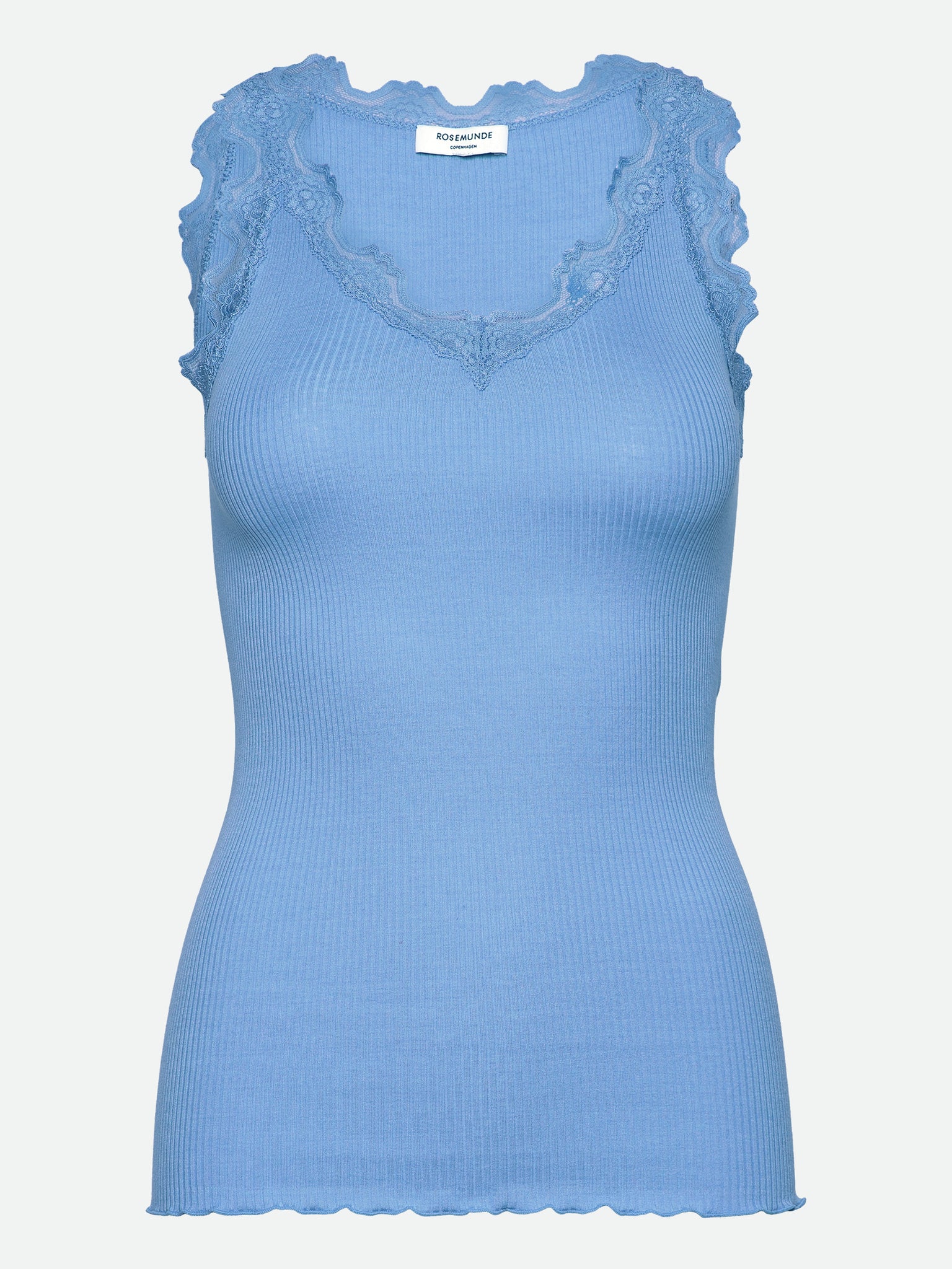 RWBeatha Silk SL V-neck Lace Top Top Rosemunde Woman XS little boy blue
