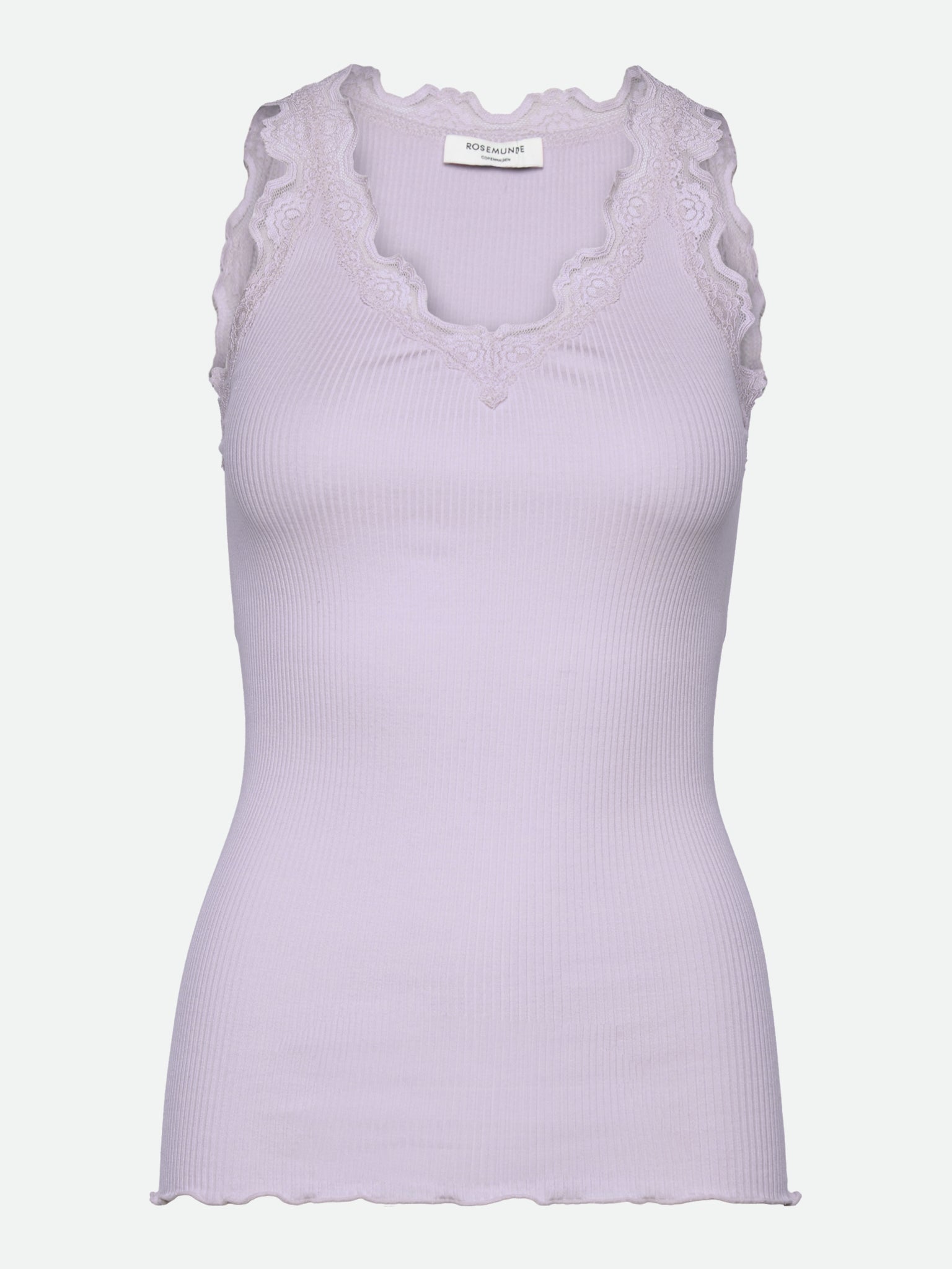 RWBeatha Silk SL V-neck Lace Top Top Rosemunde Woman L purple heather
