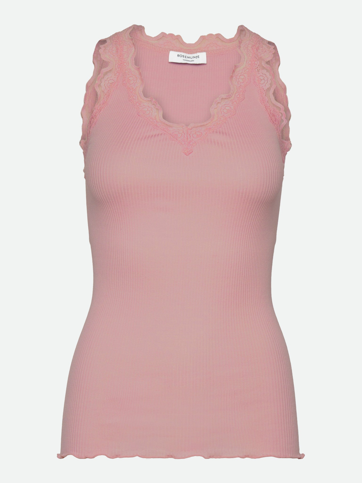 RWBeatha Silk SL V-neck Lace Top Top Rosemunde Woman L woodrose