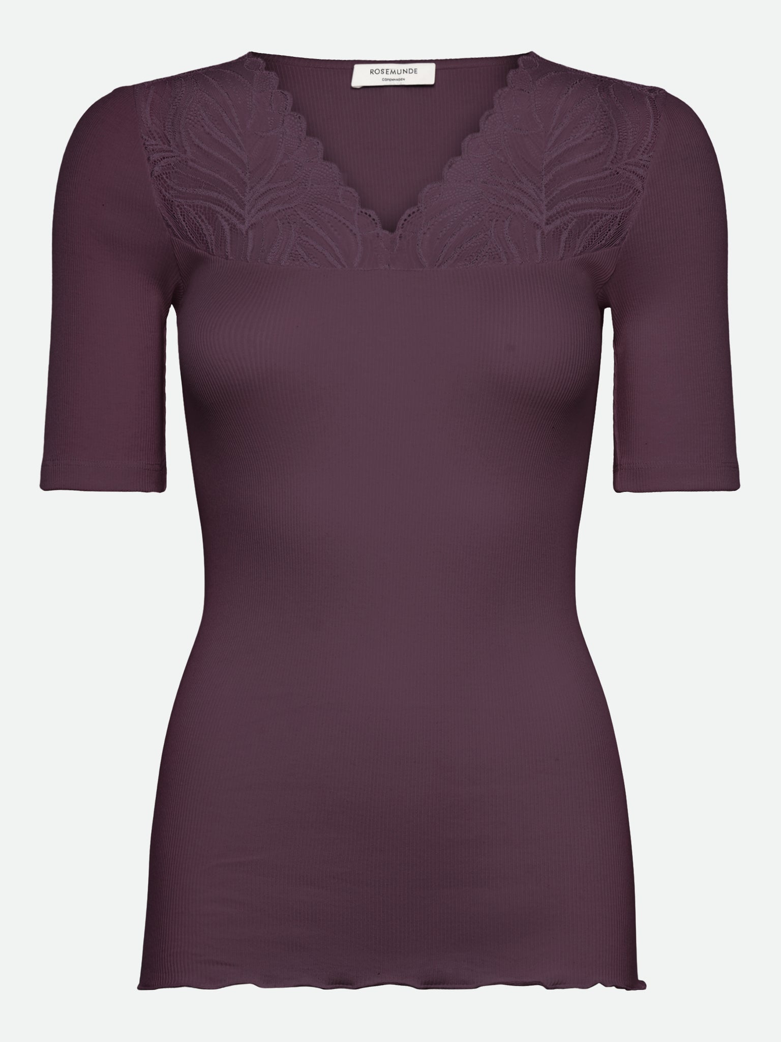 RWBernadine 2/4 Regular V-neck T-shirt T-shirt Rosemunde Woman XS plum perfect