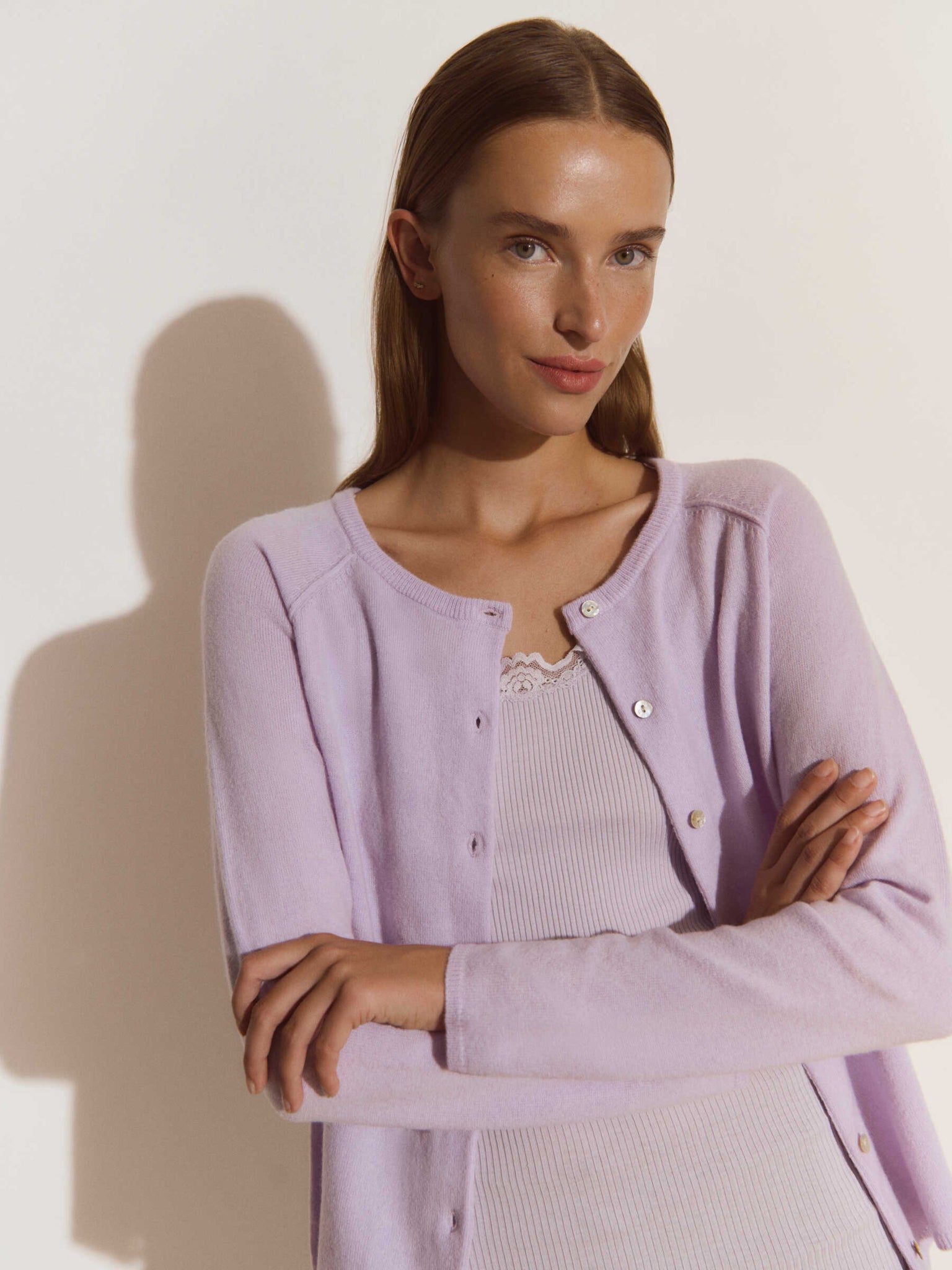 RWLaica Cashmere LS O-neck Raglan Cardigan Cardigan Rosemunde Woman