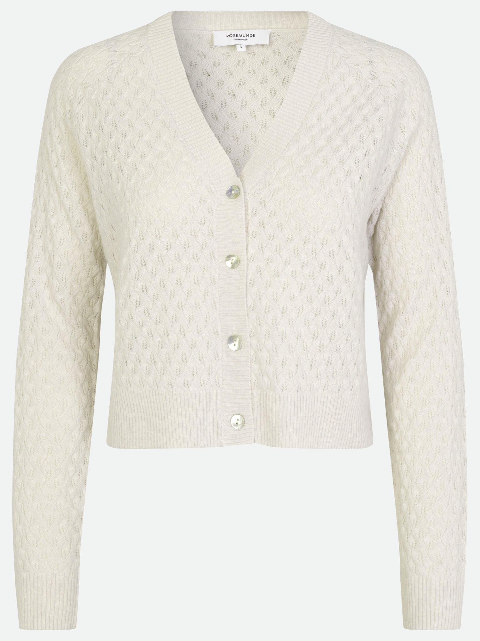 RWLaica Cashmere Pointelle Cardigan CARDIGAN Rosemunde Woman XS ivory
