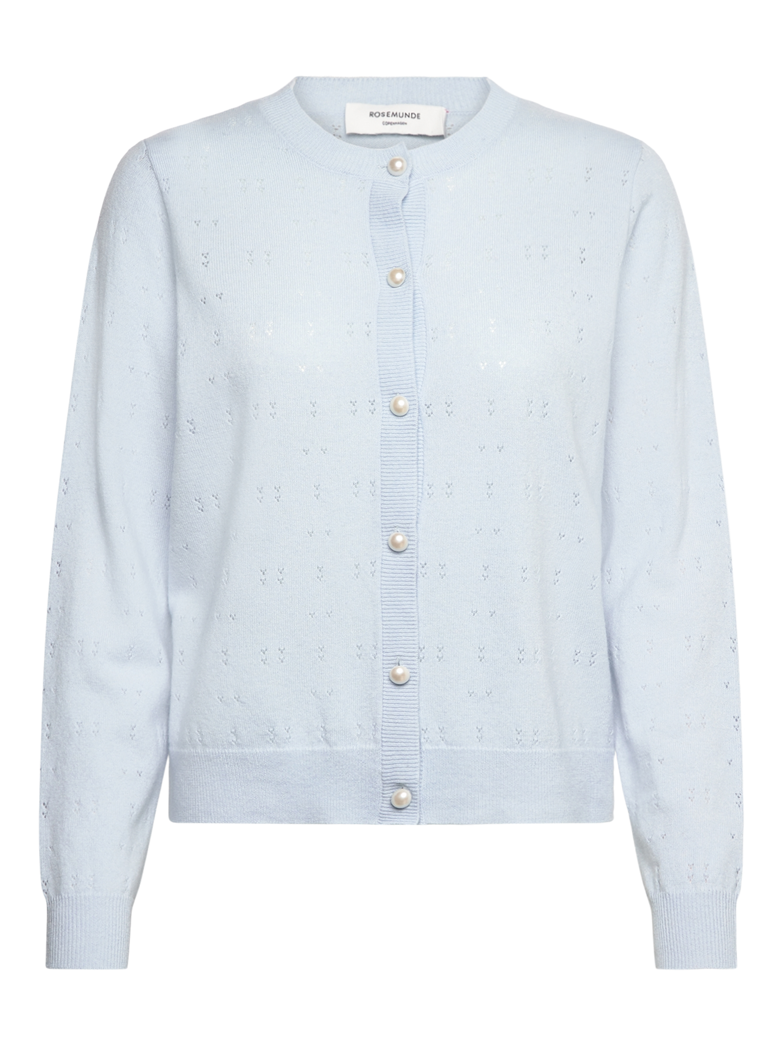 RWLaica Cashmere LS Pointelle Cardigan CARDIGAN Rosemunde Woman XS nantucket blue