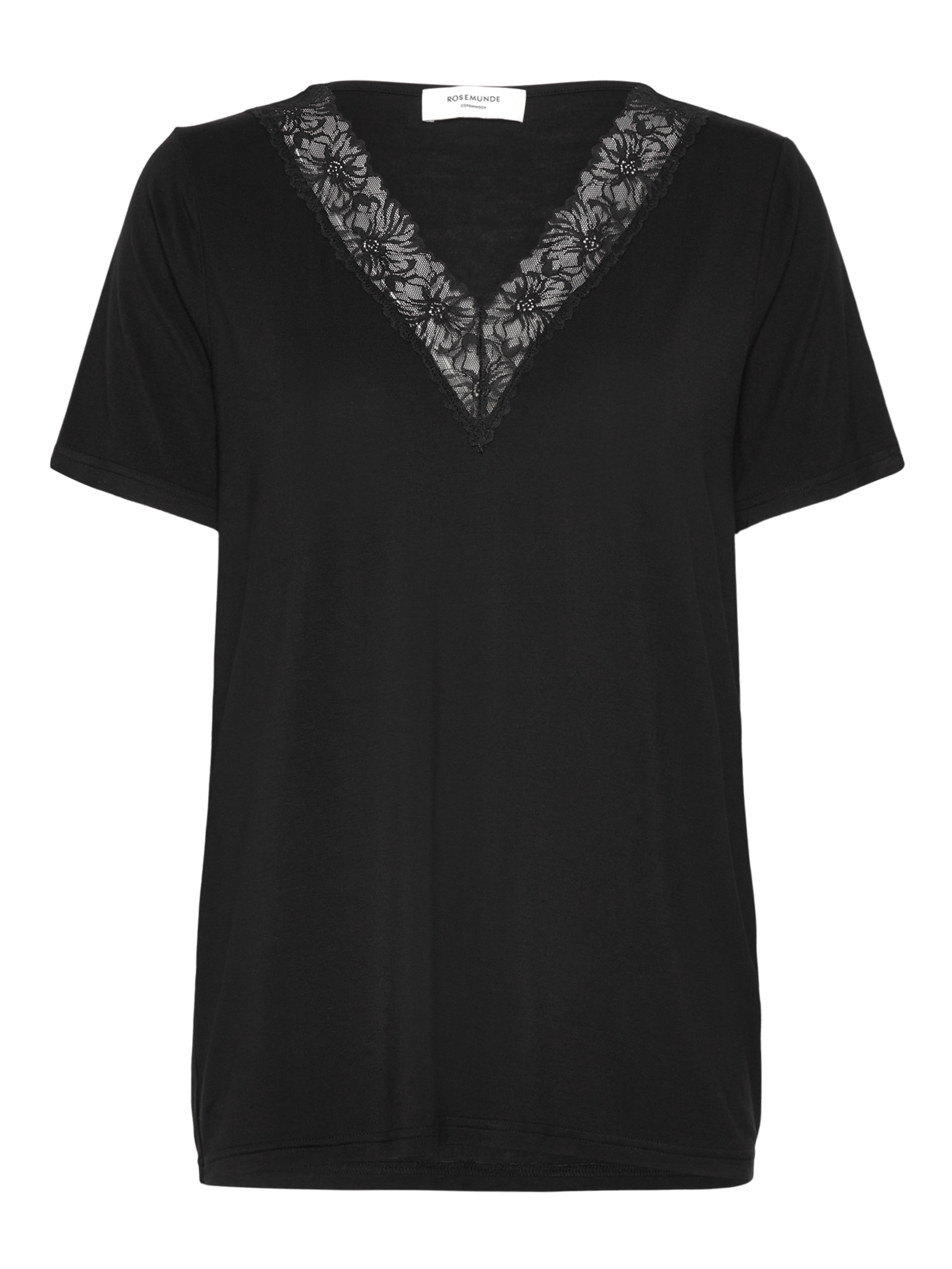 RWBiarritz V-neck Lace T-shirt T-SHIRT SS Rosemunde Woman XS black