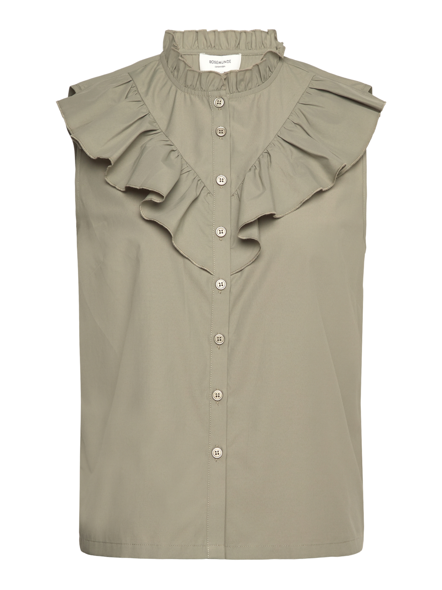 RWMegan SL Frill Top TOP Rosemunde Woman 34 dried sage