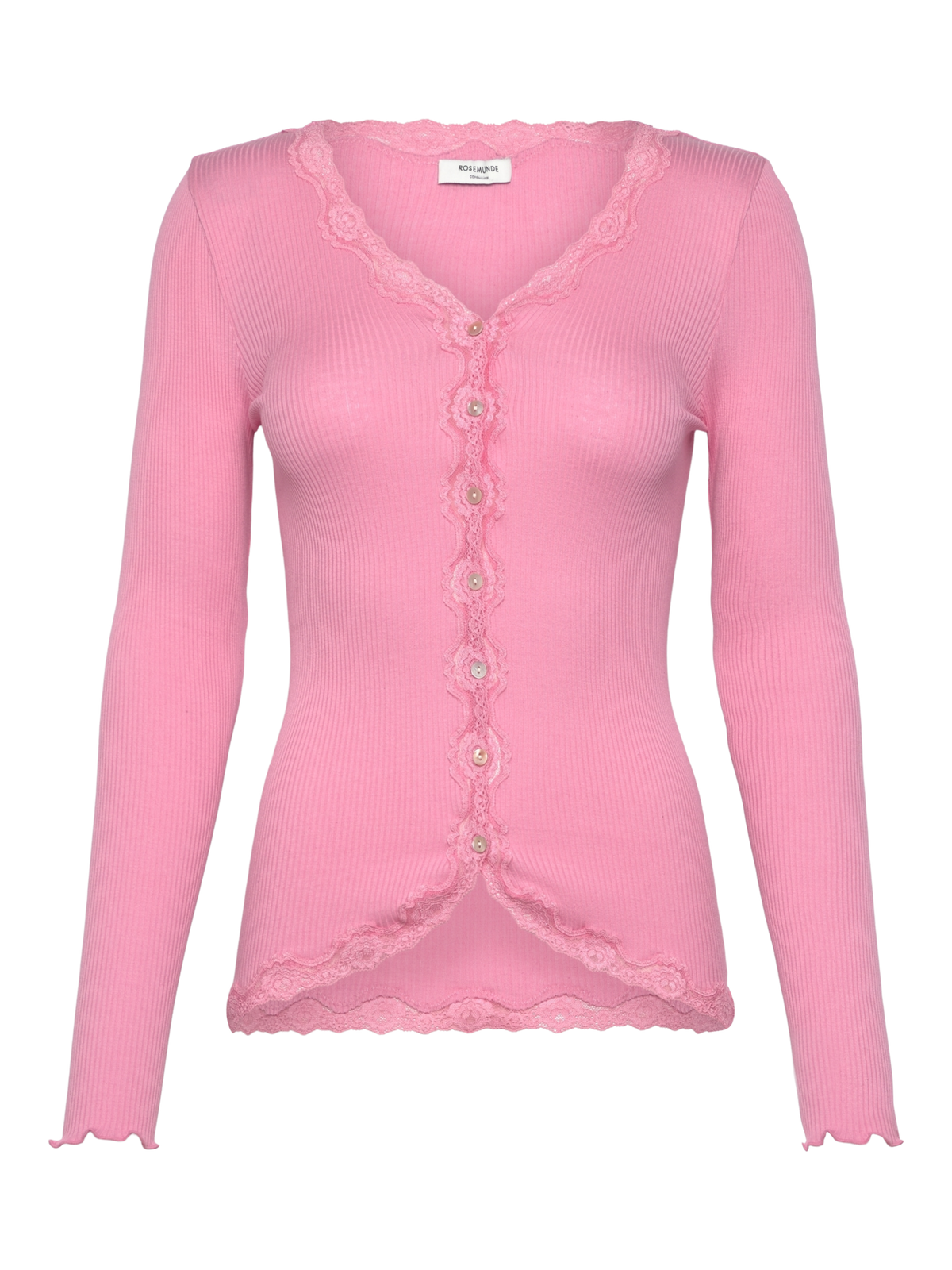 RWBabette Silk Long Sleeve V-neck Lace Cardigan CARDIGAN Rosemunde Woman XS sea pink
