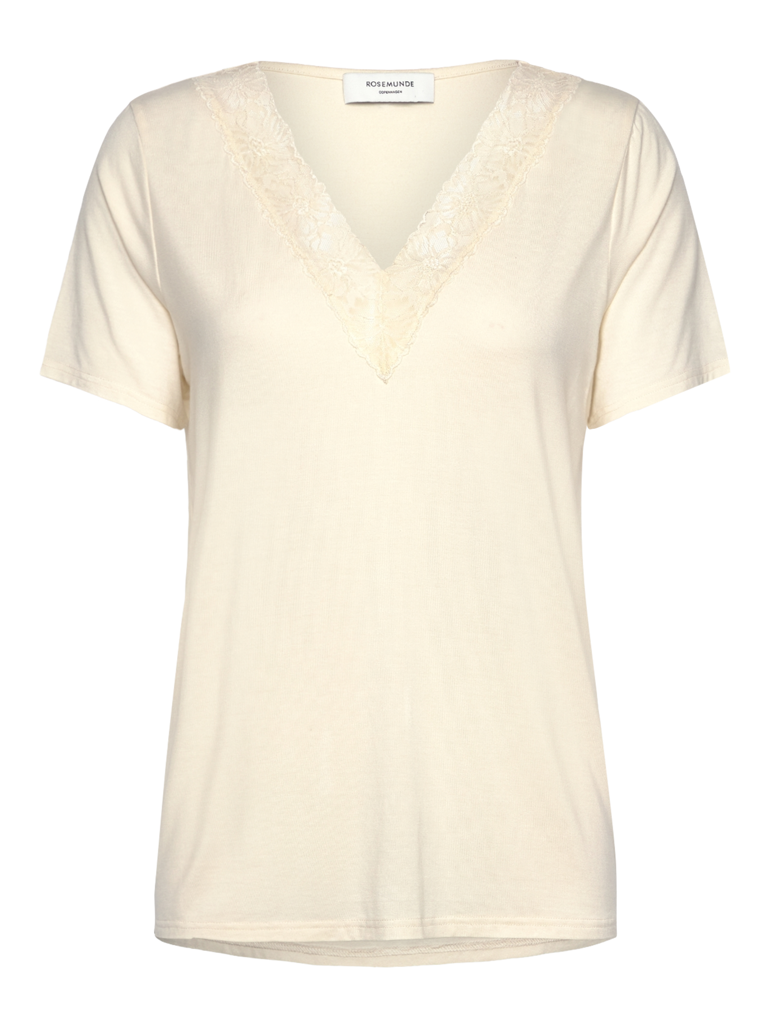 RWBiarritz V-neck Lace T-shirt T-SHIRT SS Rosemunde Woman XS ivory