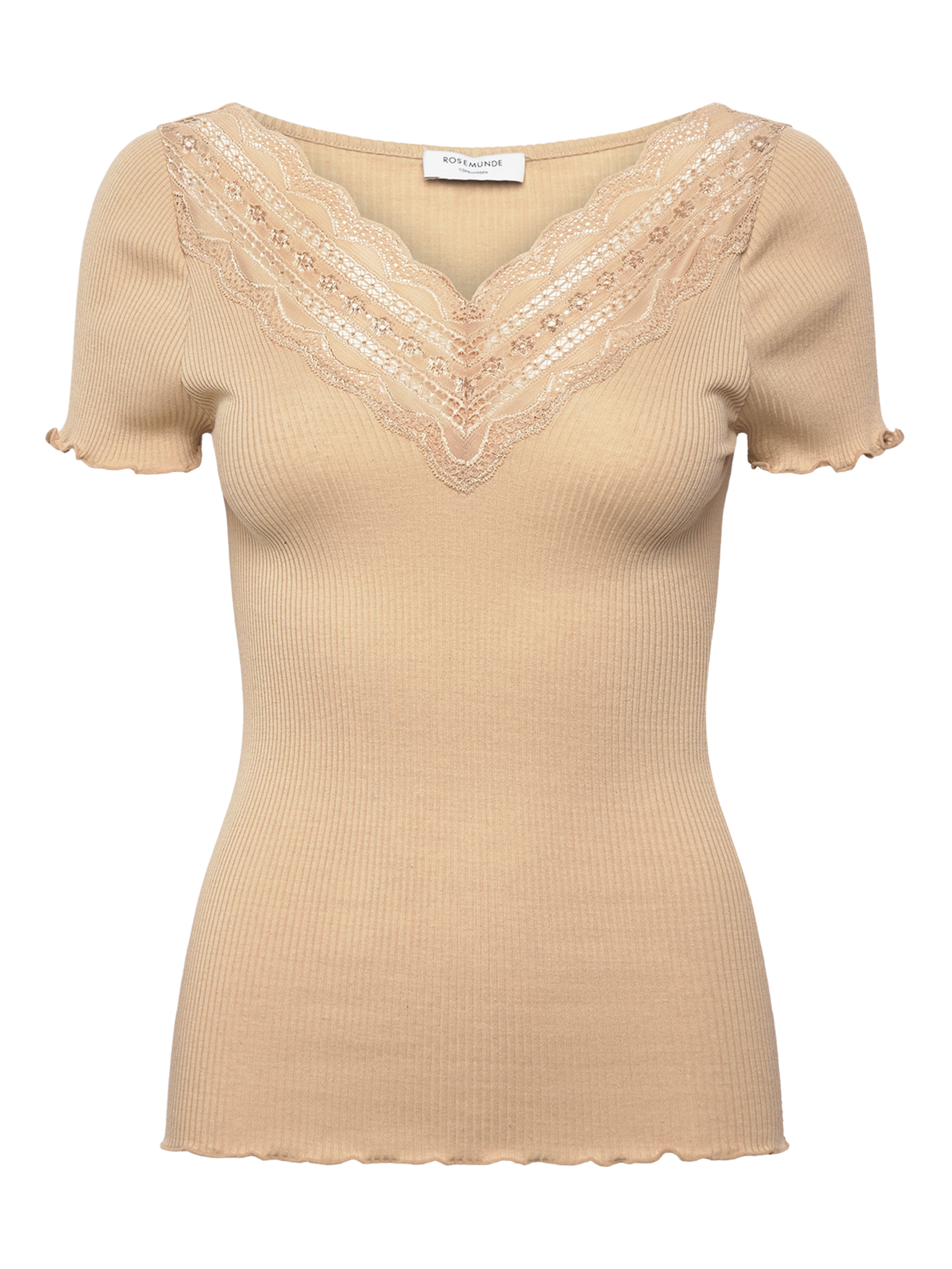 RWBenita Silk SS V-neck T-shirt T-shirt Rosemunde Woman XS safari