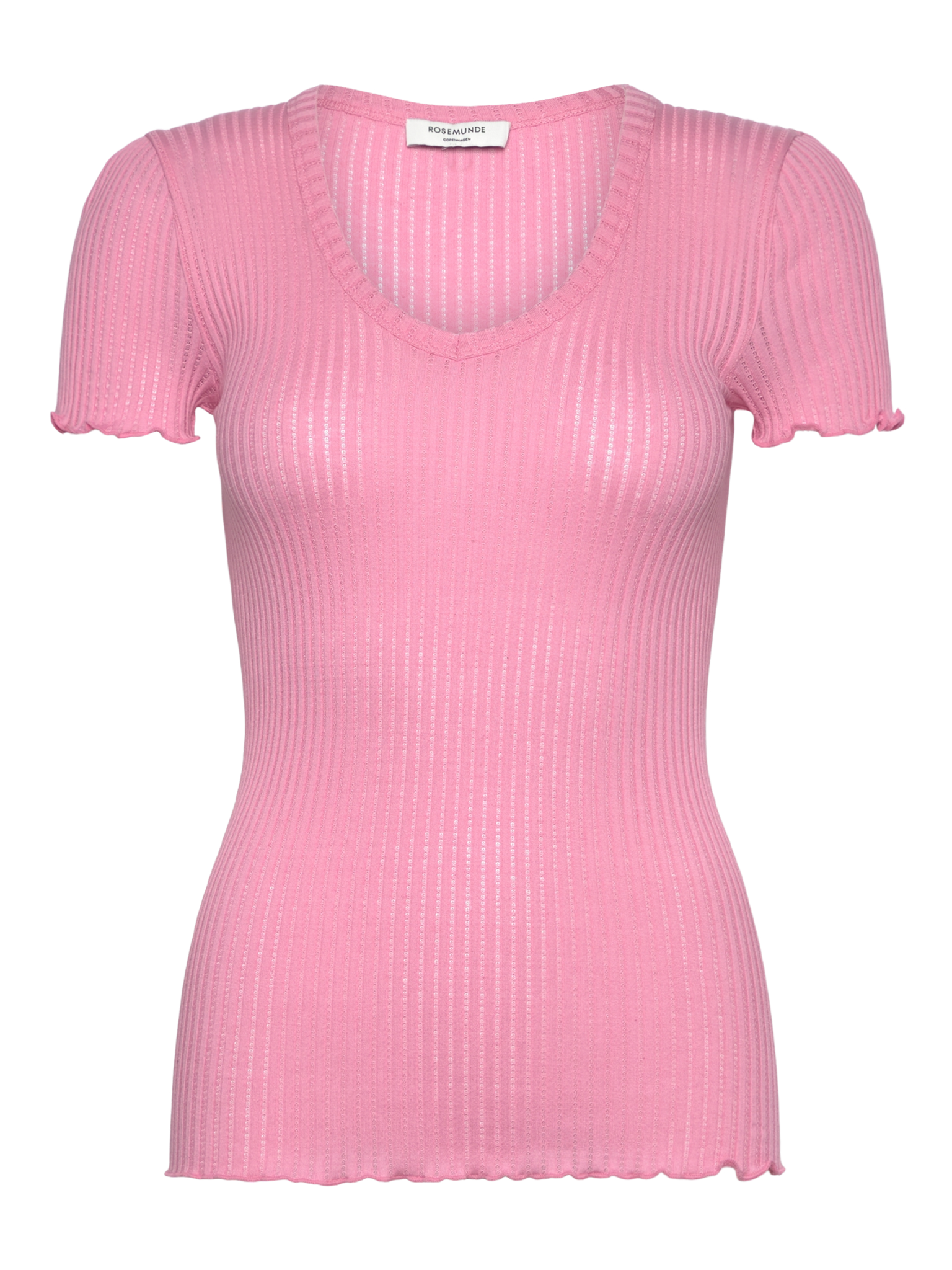 RWBelize Silk SS V-Neck T-shirt T-shirt Rosemunde Woman XS sea pink