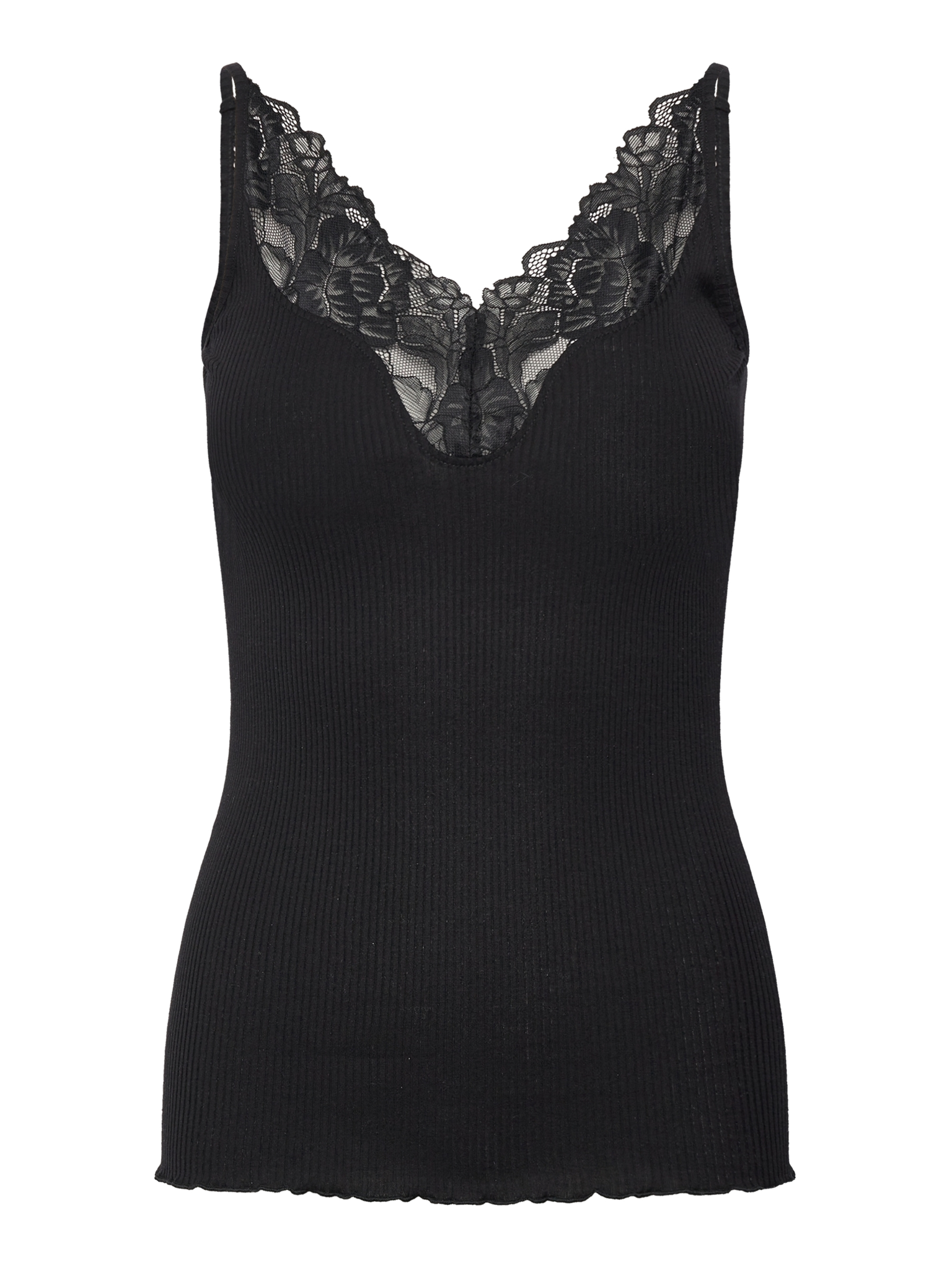 RWBeatha Silk SL Lace Top TOP Rosemunde Woman XS black