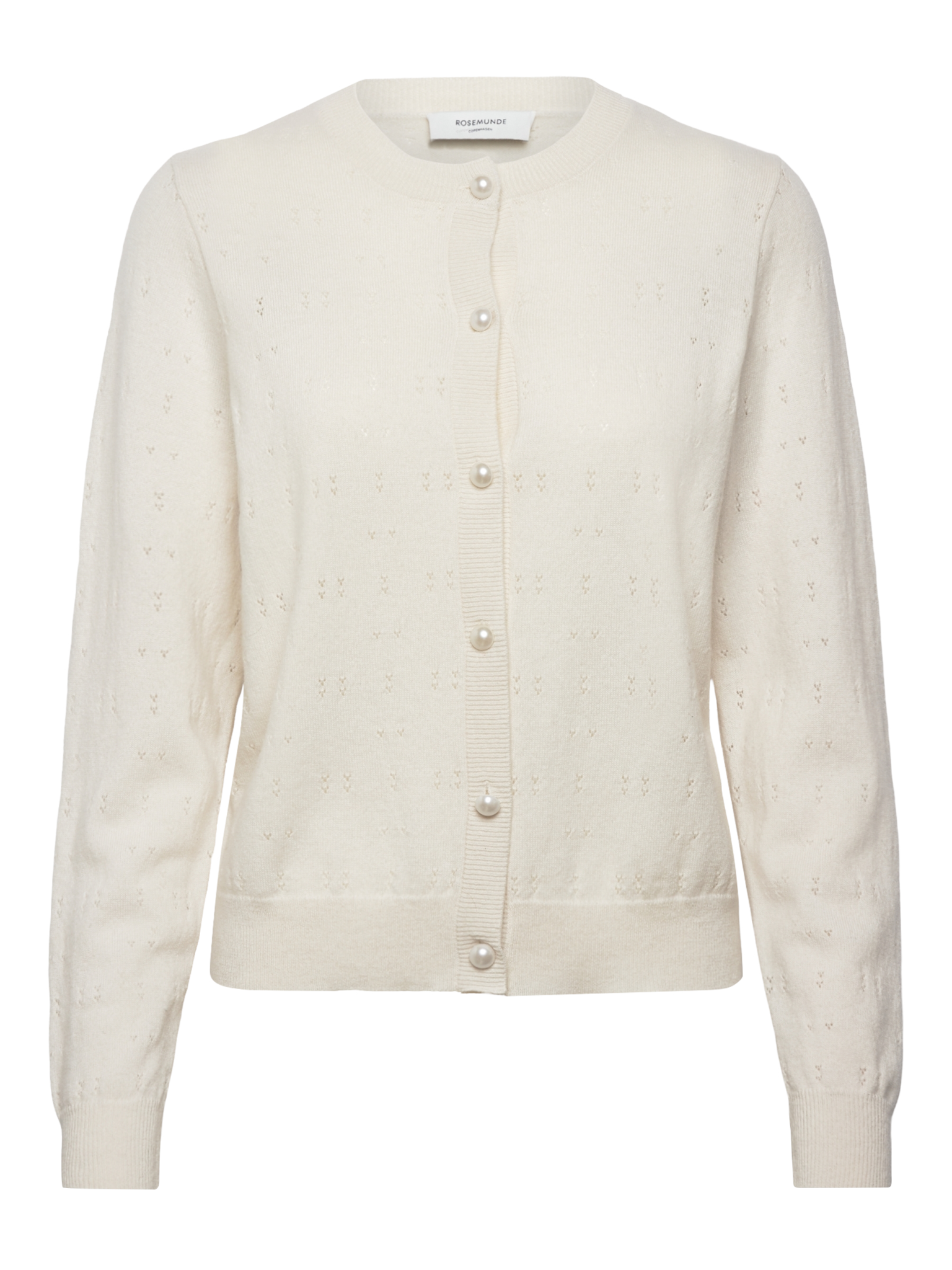 RWLaica Cashmere LS Pointelle Cardigan CARDIGAN Rosemunde Woman XS ivory