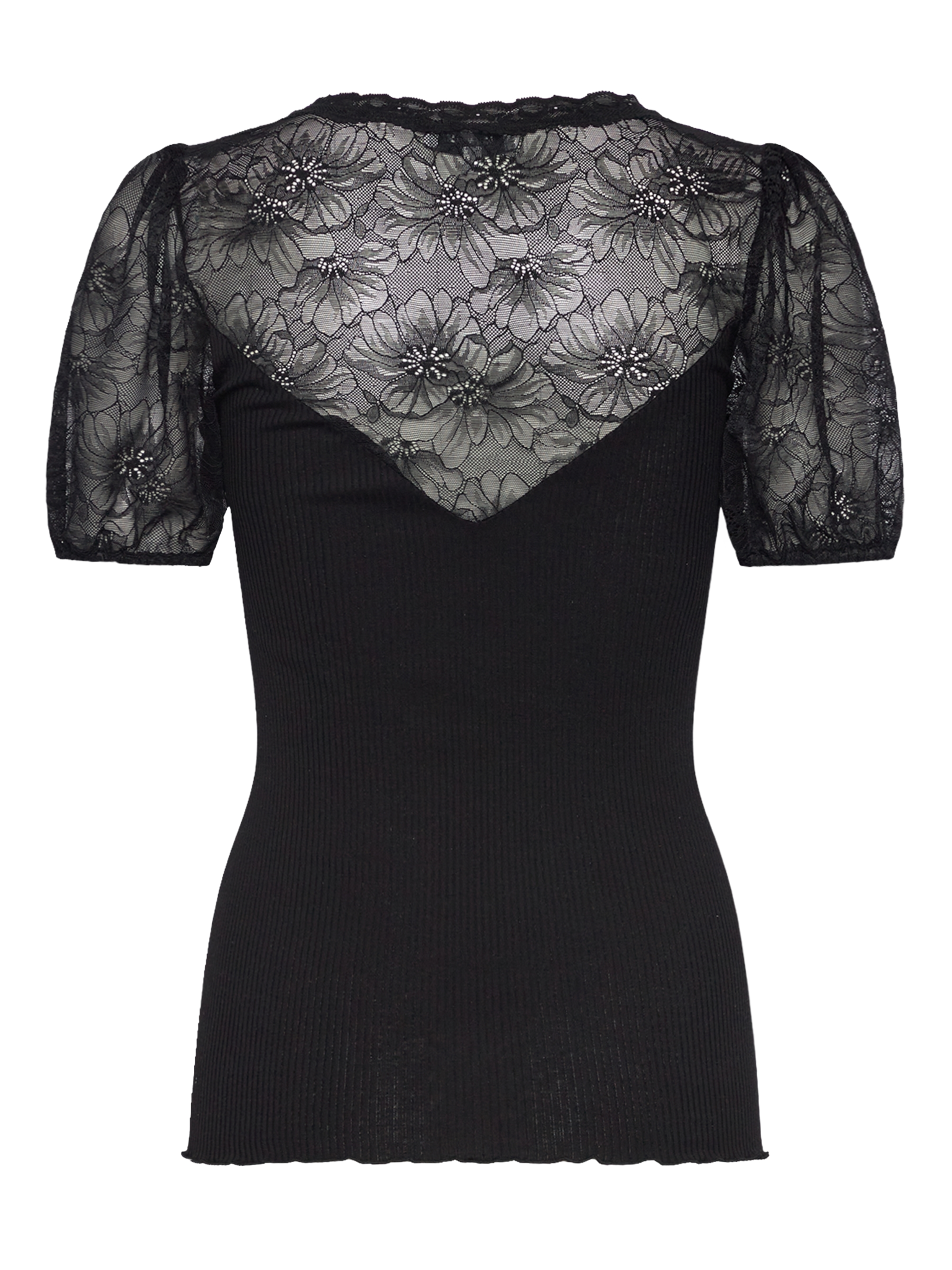RWBeatha Silk SS Full Lace V- neck T-shirt T-SHIRT SS Rosemunde Woman