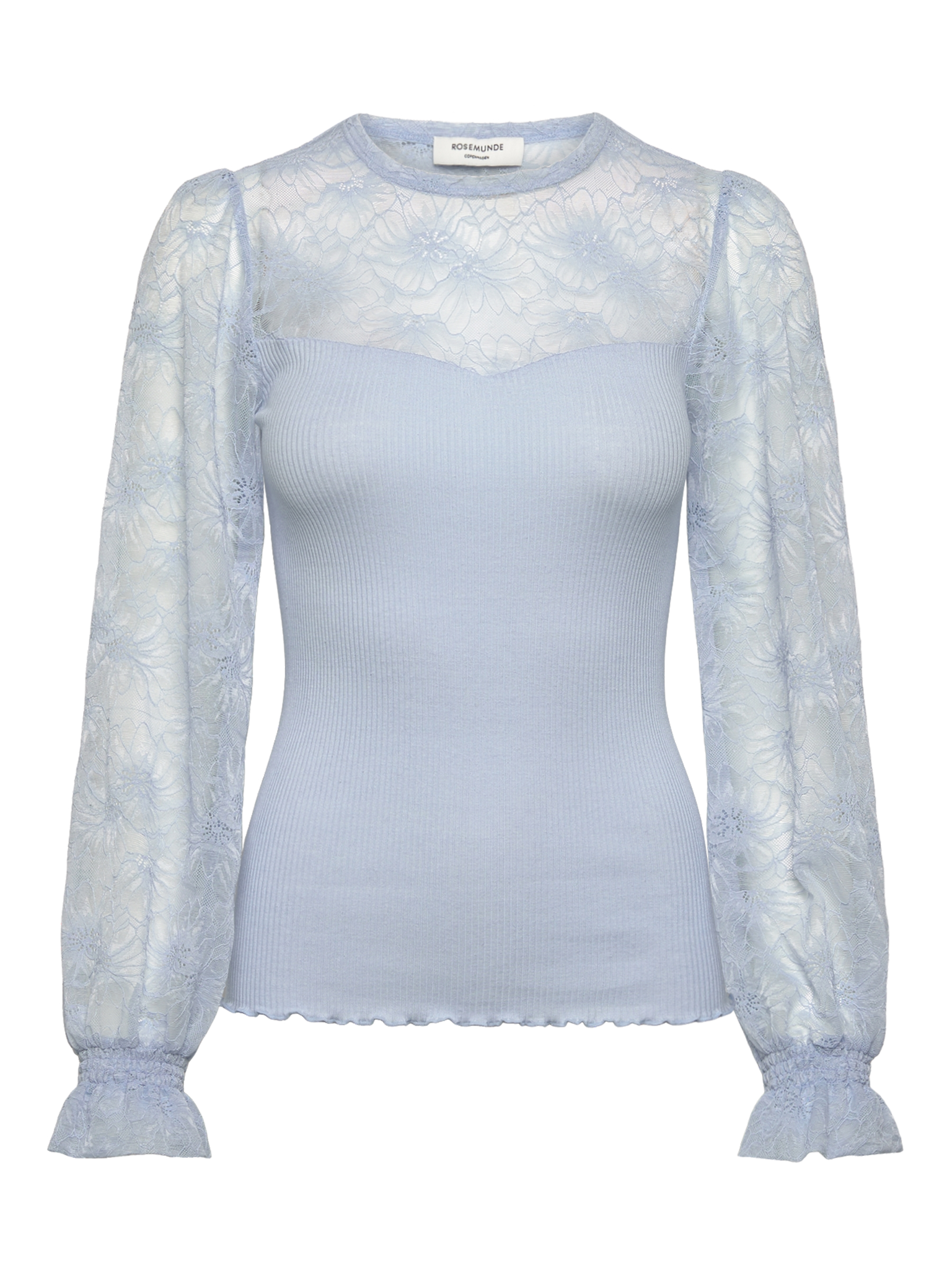 RWBeatha Silk LS Full Lace T-shirt T-SHIRT LS Rosemunde Woman XS nantucket blue