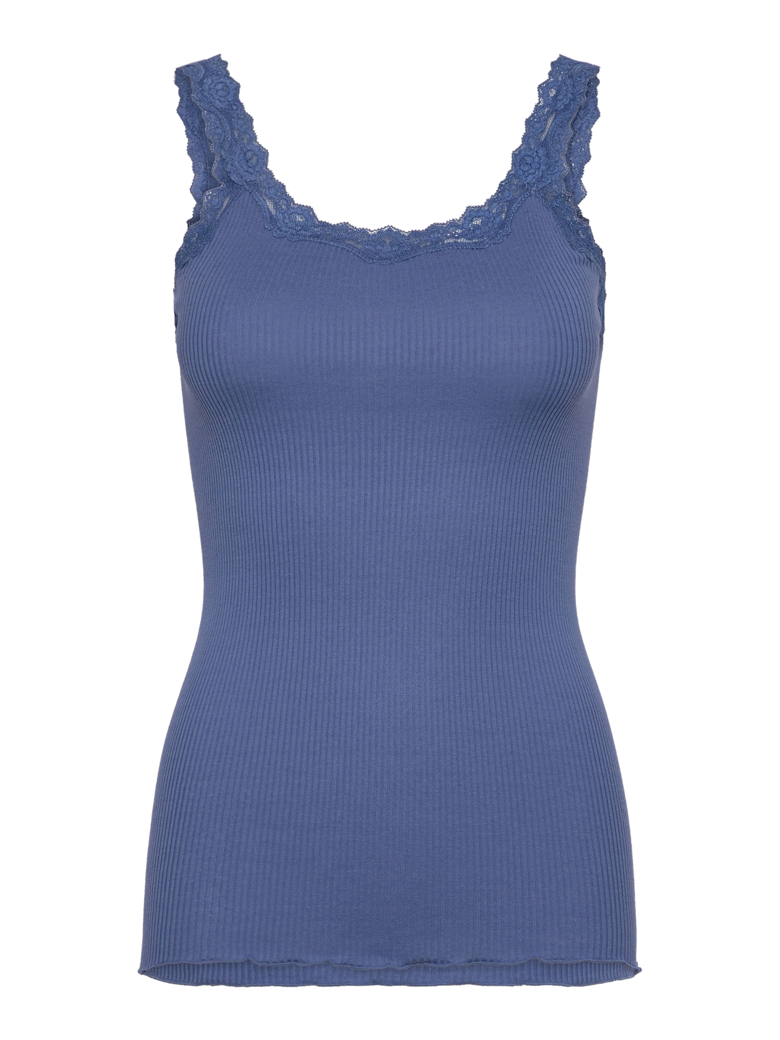 RWBabette Silk SL Deep Back Lace Top TOP Rosemunde Woman L dutch blue