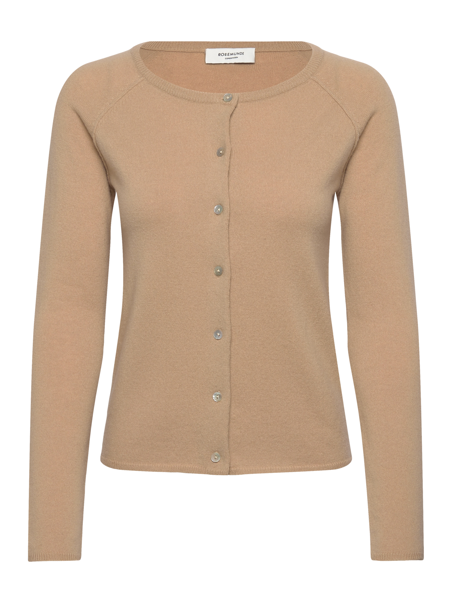 RWLaica kasjmier vest met lange mouwen, ronde hals en raglanmouwen