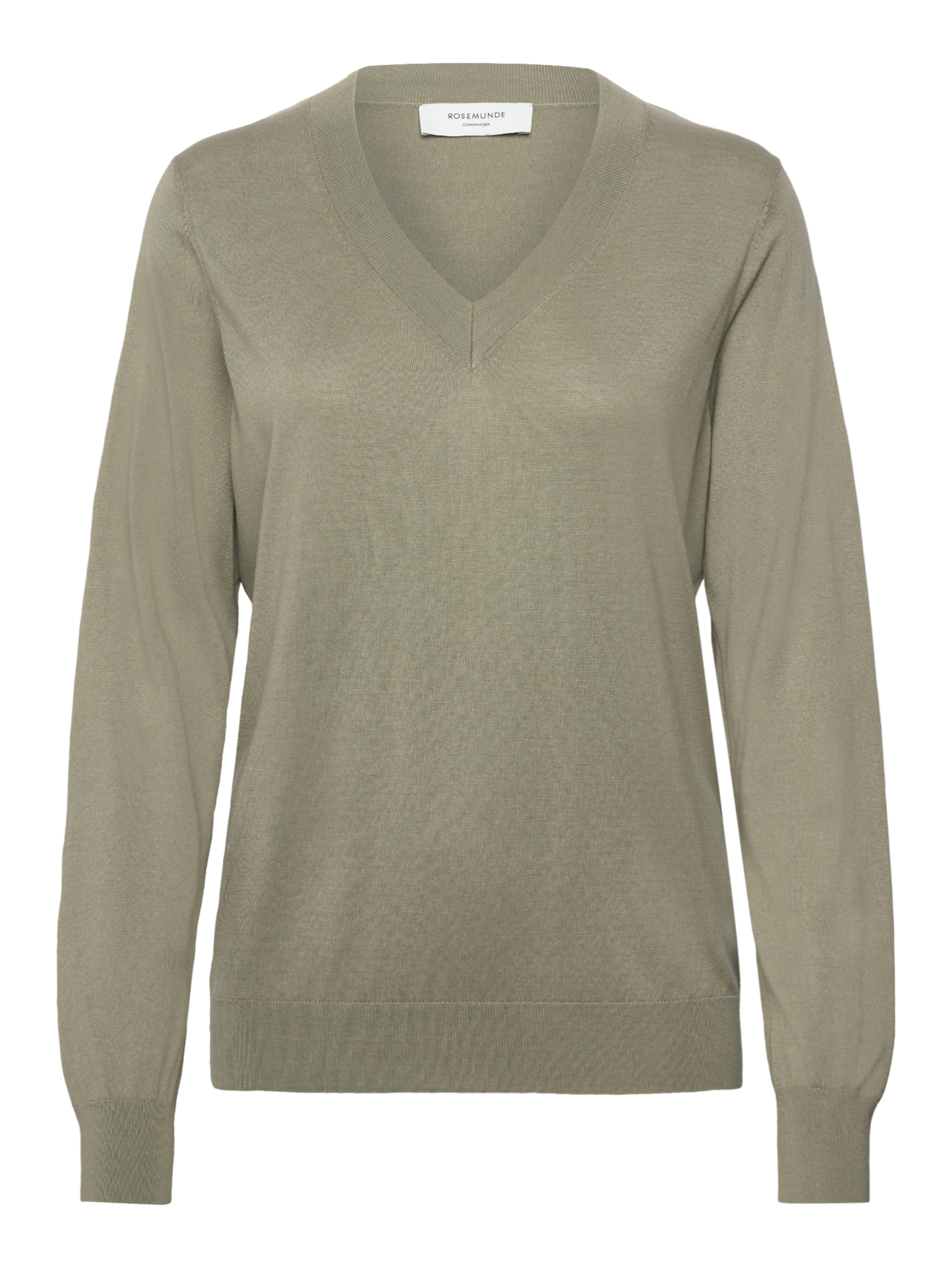 RWCapri Silk LS V-neck Pullover PULLOVER Rosemunde Woman XS dried sage