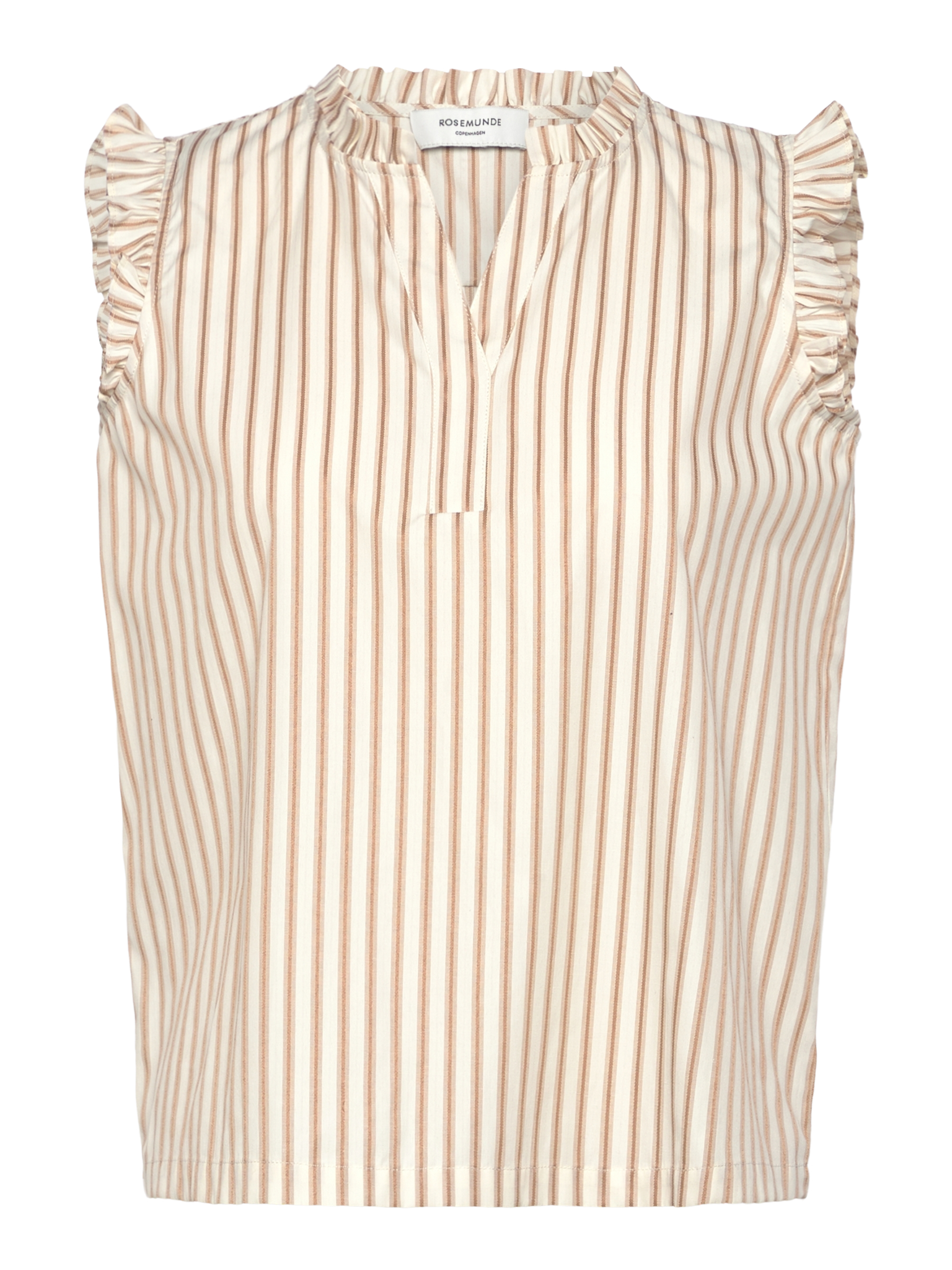 RWUlla SL Frill Top TOP Rosemunde Woman 34 light creme stripe