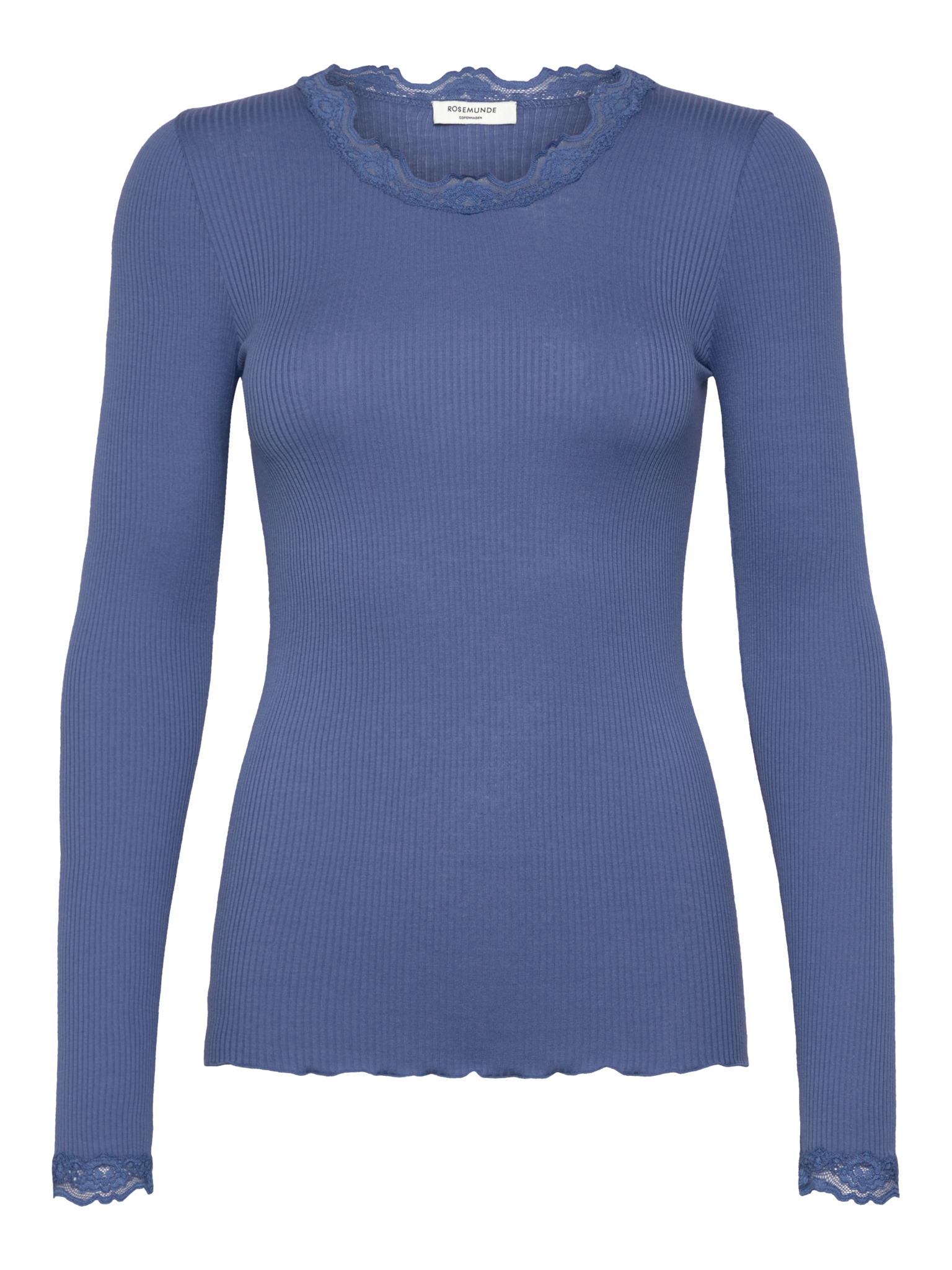 RWBabette Silk LS Lace T-shirt T-SHIRT LS Rosemunde Woman XS dutch blue