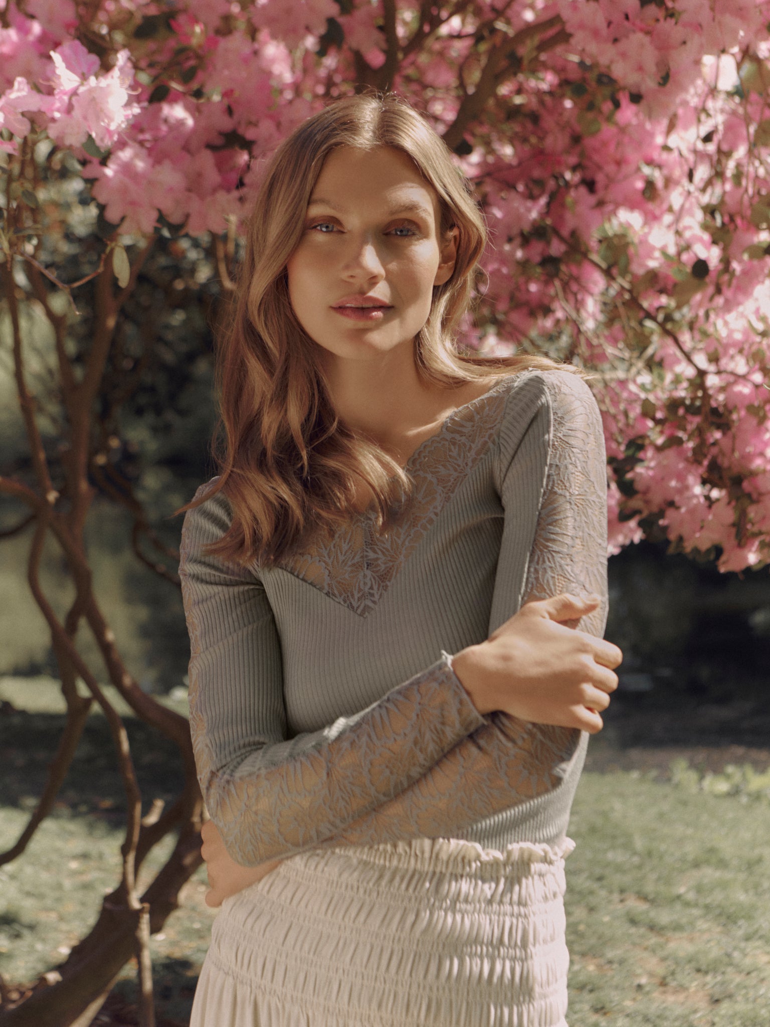 RWBeatha Silk LS Lace T-shirt T-SHIRT LS Rosemunde Woman