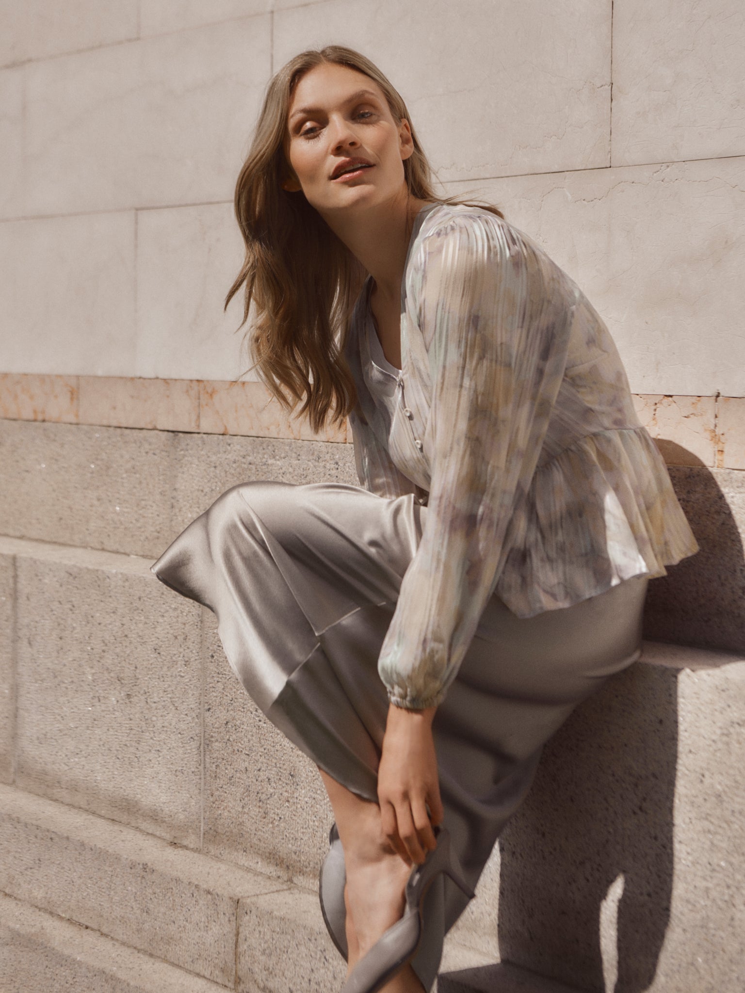 RWJade Silk MW Midi Skirt SKIRT Rosemunde Woman