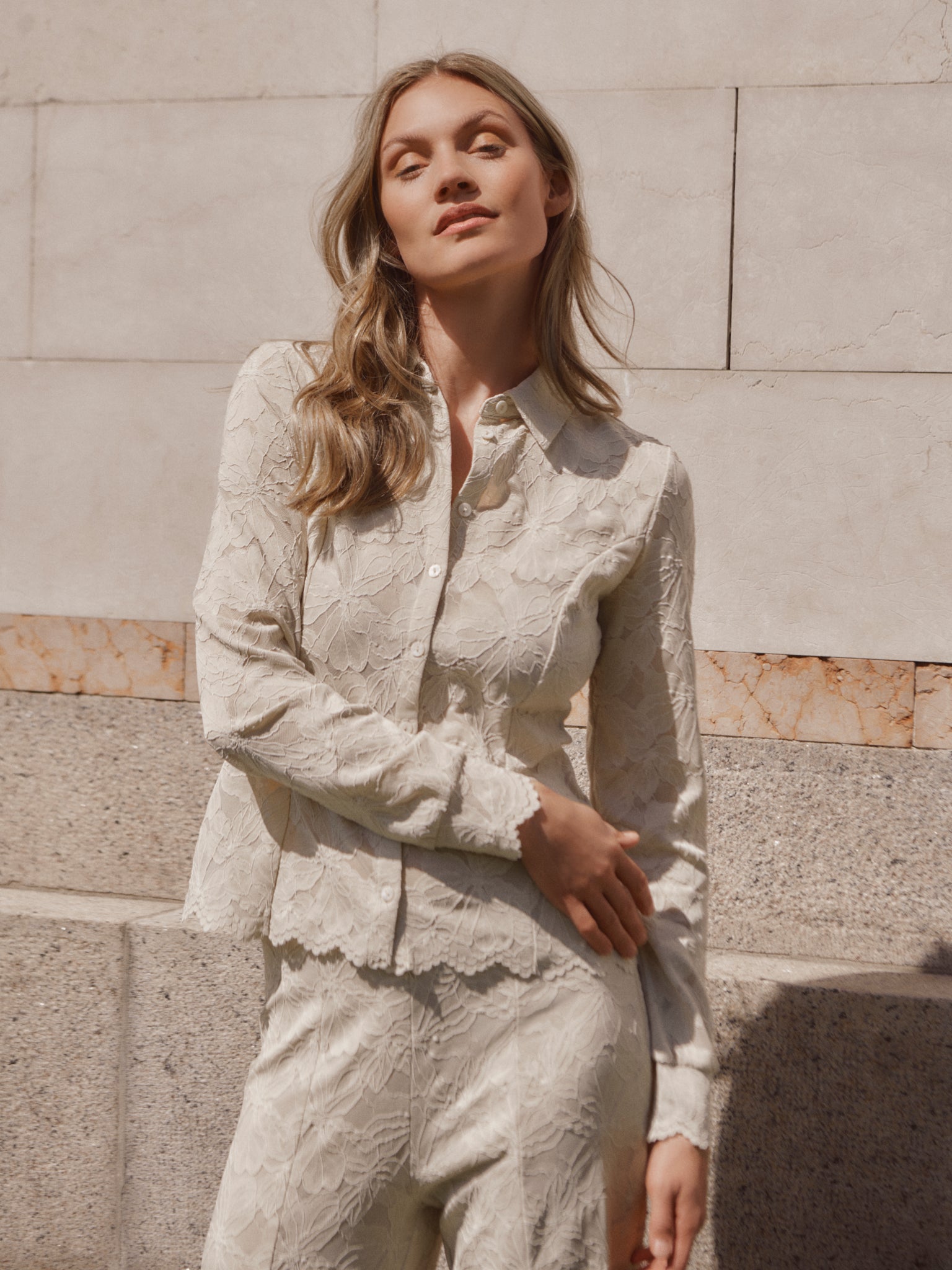 RWFiona MW Lace Trousers TROUSERS Rosemunde Woman