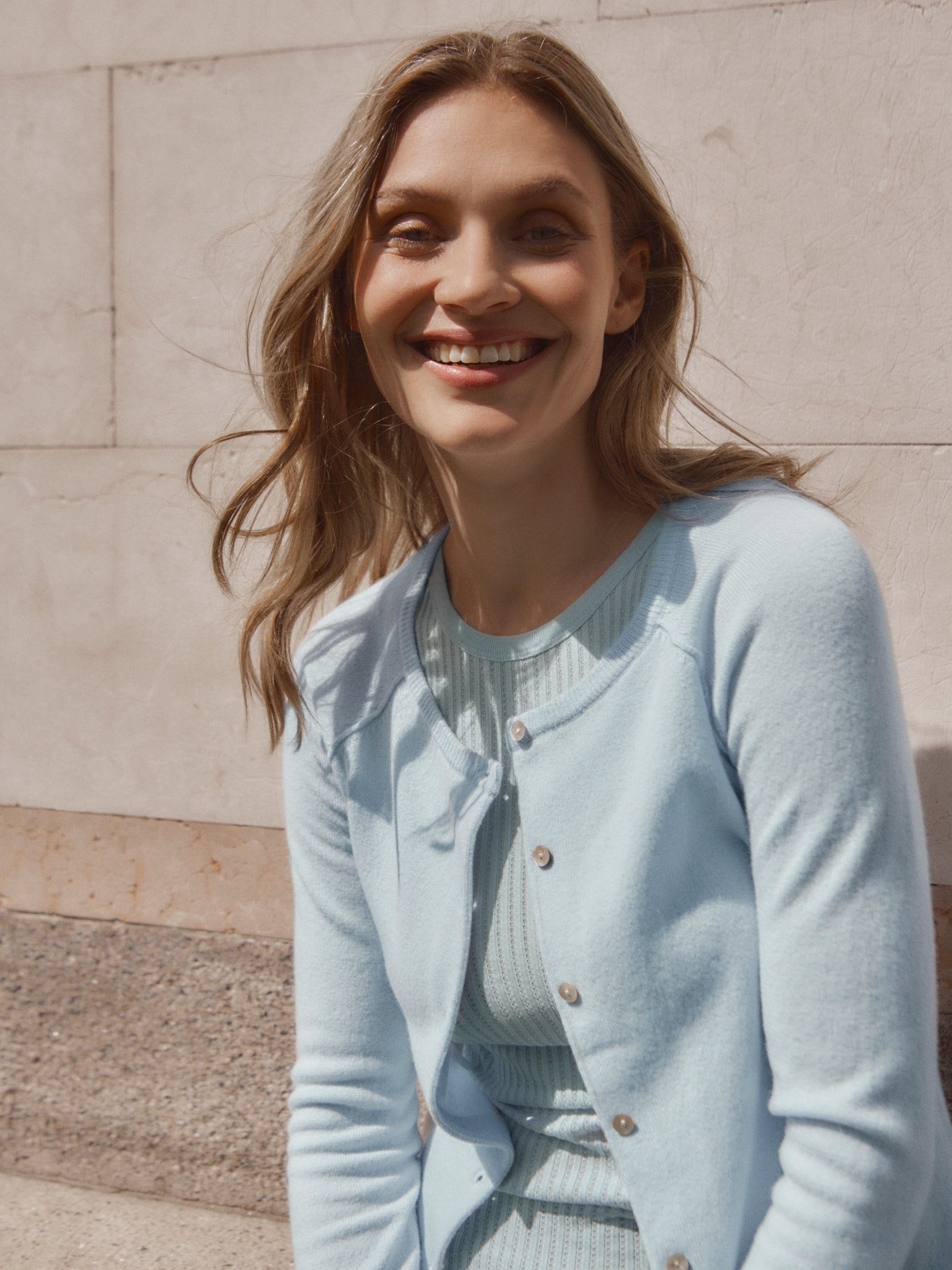 RWLaica Cashmere LS O-neck Raglan Cardigan