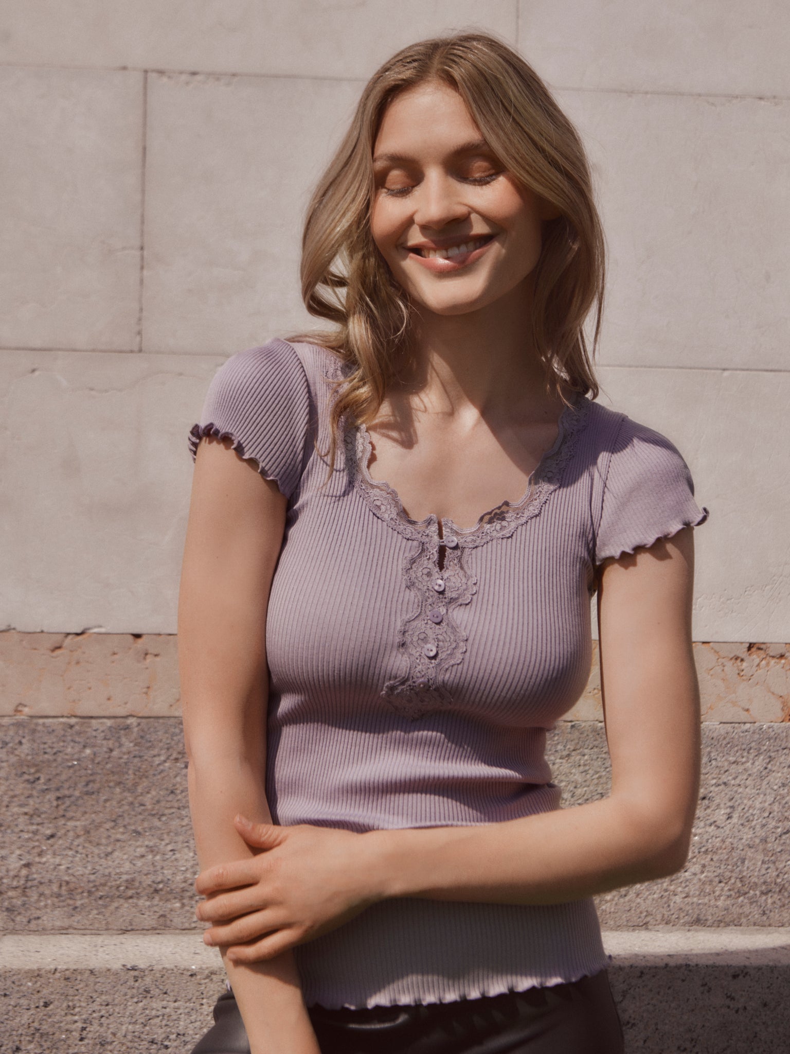 RWBeatha Silk Capsleeve Button T-shirt T-SHIRT SS Rosemunde Woman