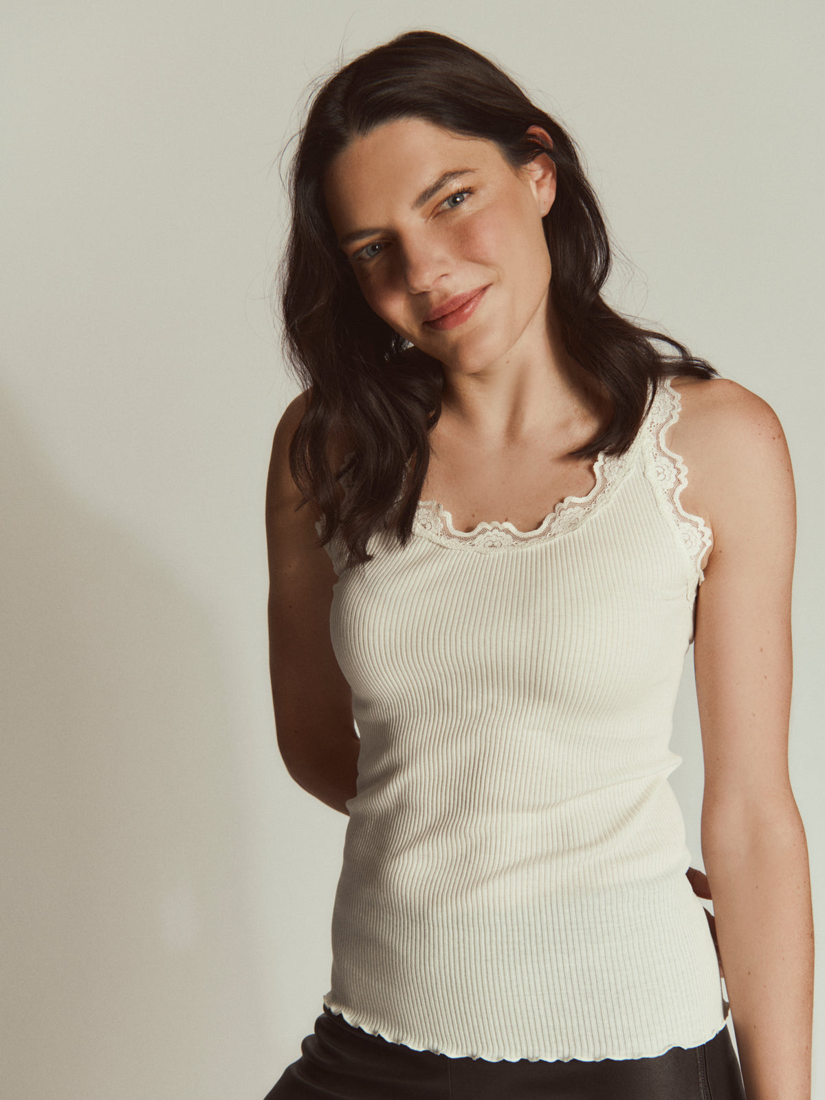 RWBabette Silk Sleeveless U-neck Lace Top TOP Rosemunde Woman