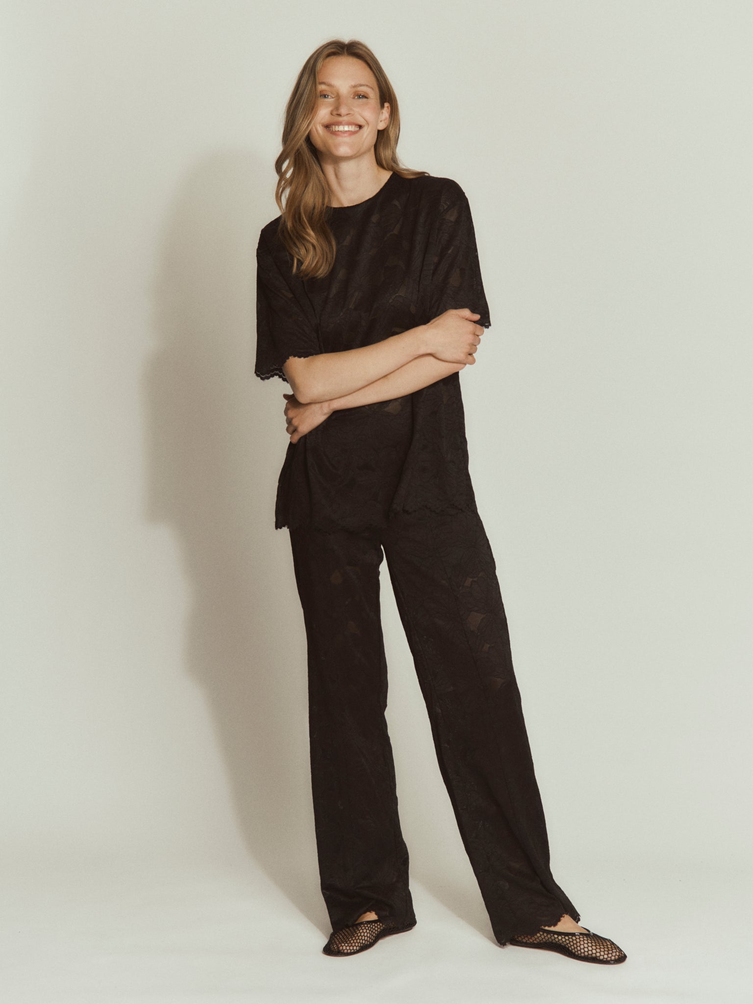 RWFiona MW Lace Trousers TROUSERS Rosemunde Woman