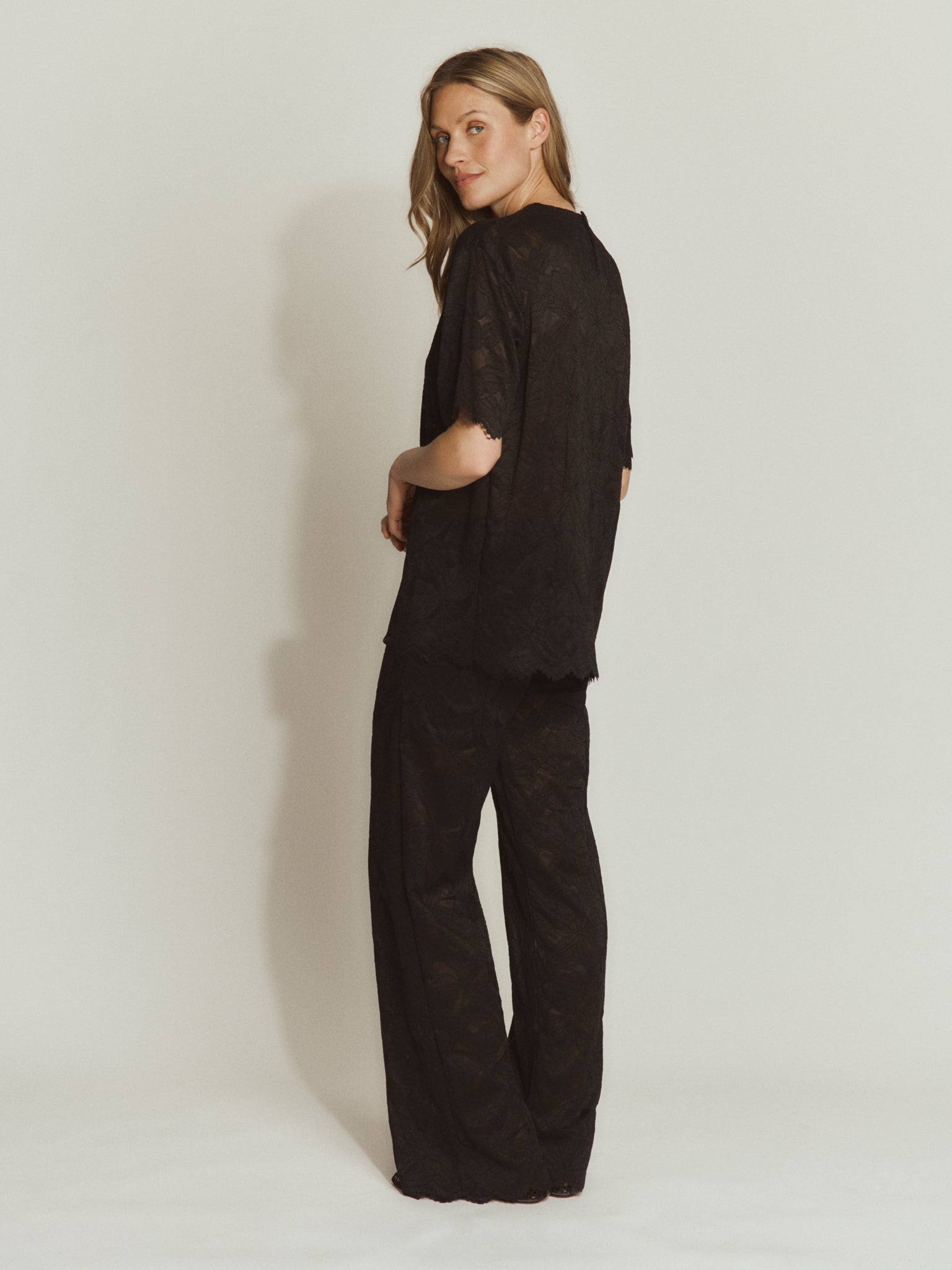 RWFiona MW Lace Trousers TROUSERS Rosemunde Woman