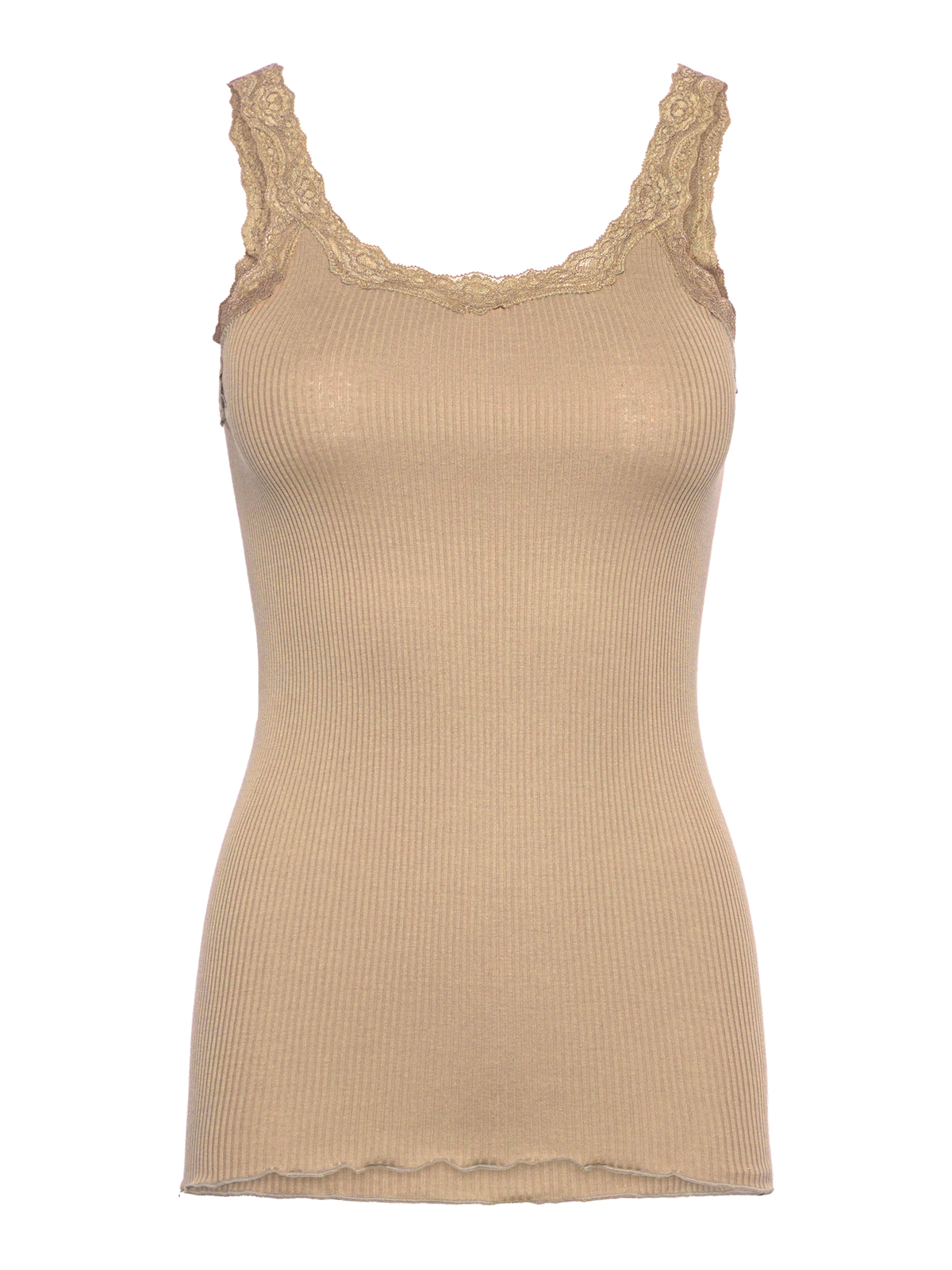 RWBabette Silk Sleeveless Deep Back Lace Top TOP Rosemunde Woman XS safari