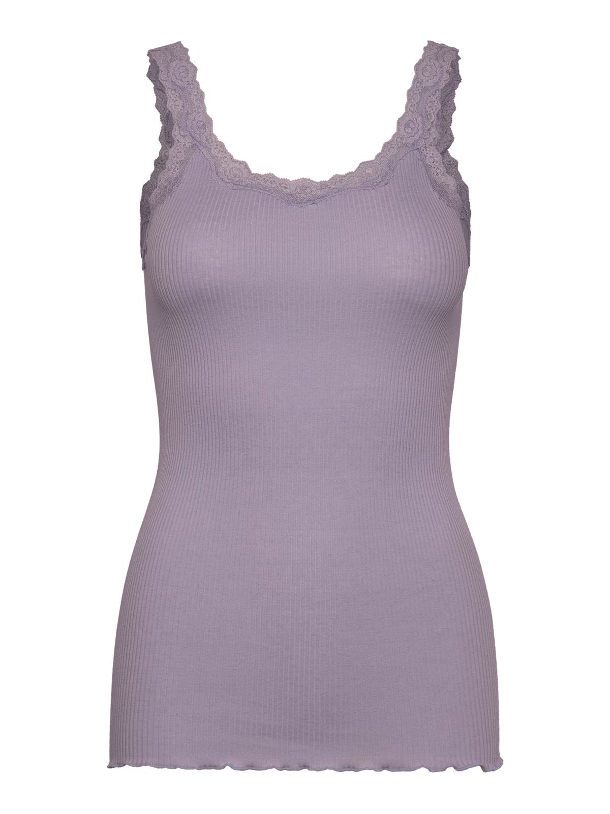 RWBabette Silke SL-top med dyp rygg og blonder