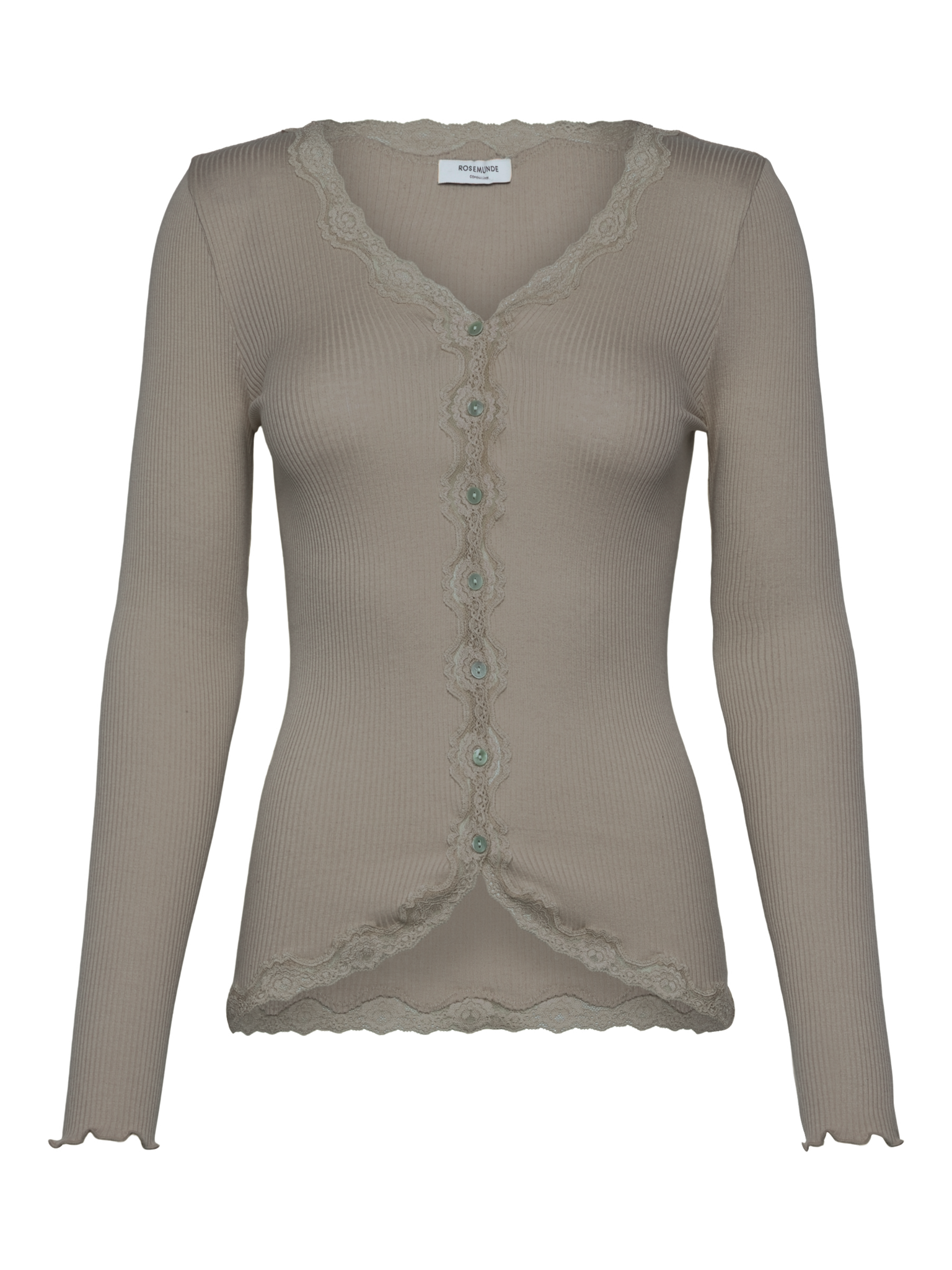 RWBabette Silk LS V-neck Lace Cardigan Cardigan Nantong Joyfull Fashion Co. Ltd. (CNY) L dried sage