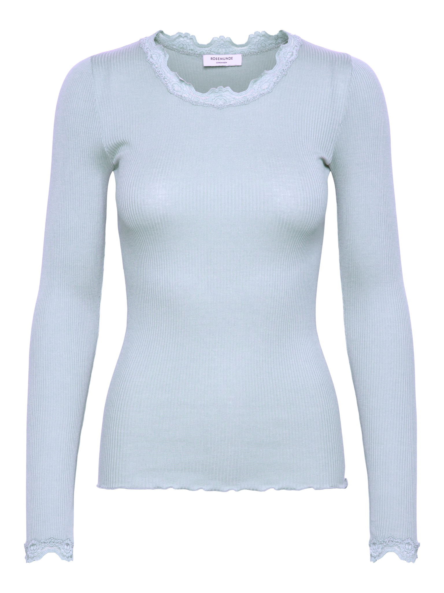 RWBabette Silk LS Lace T-shirt T-SHIRT LS Rosemunde Woman XS nantucket blue