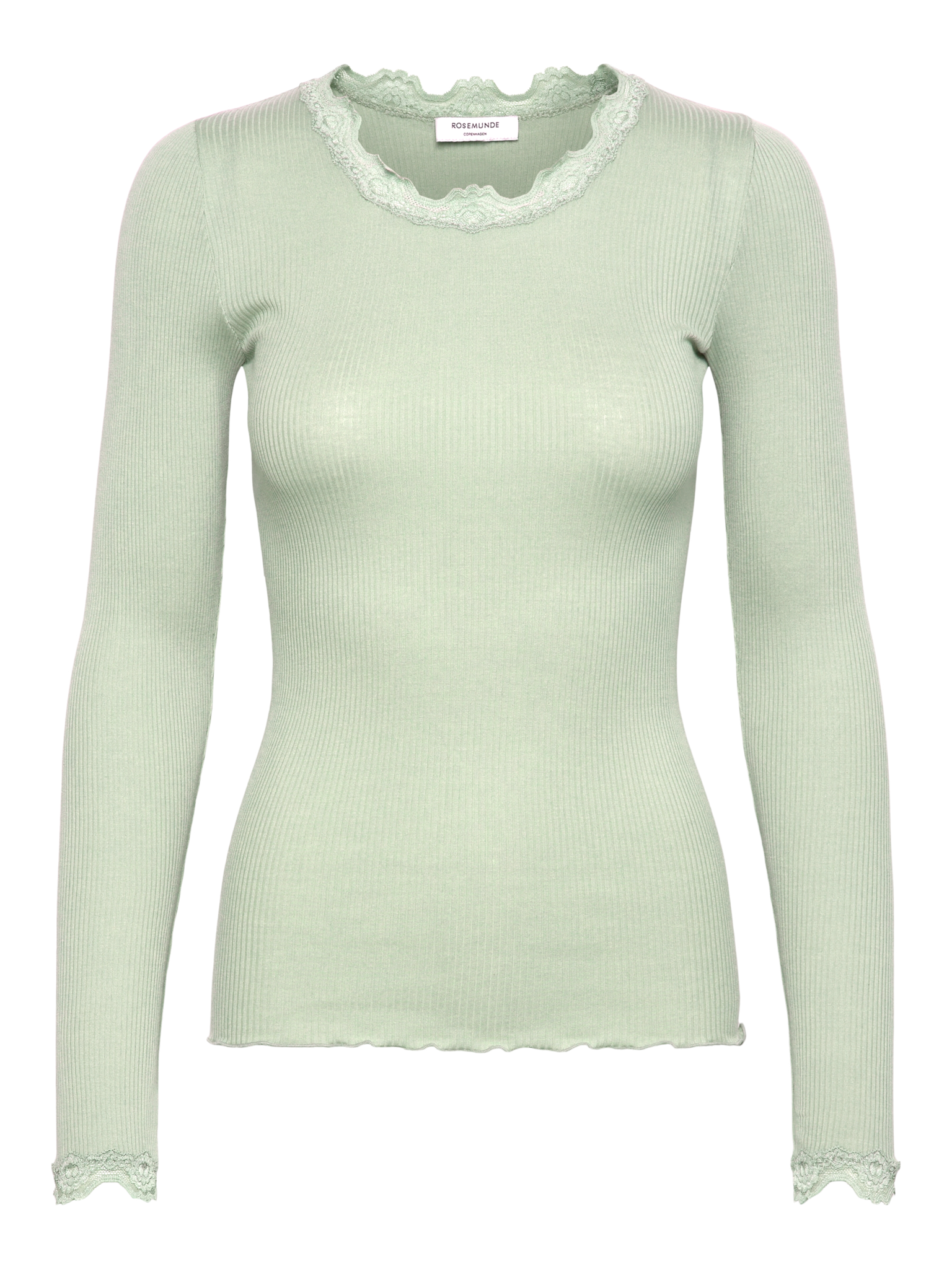 RWBabette Silk LS Lace T-shirt T-SHIRT LS Rosemunde Woman XS green lily