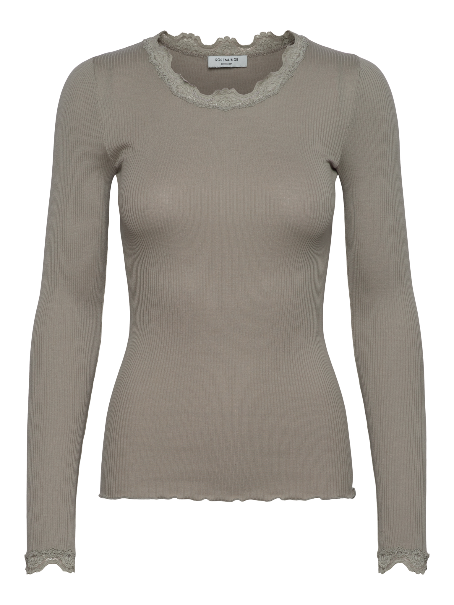 RWBabette Silk LS Lace T-shirt T-SHIRT LS Rosemunde Woman XS dried sage