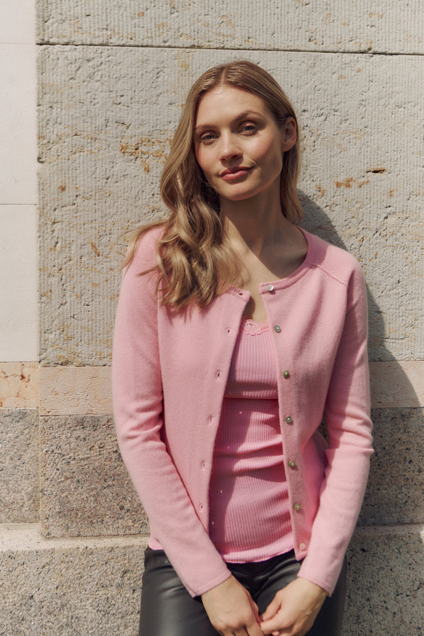 RWLaica Cashmere LS O-neck Raglan Cardigan